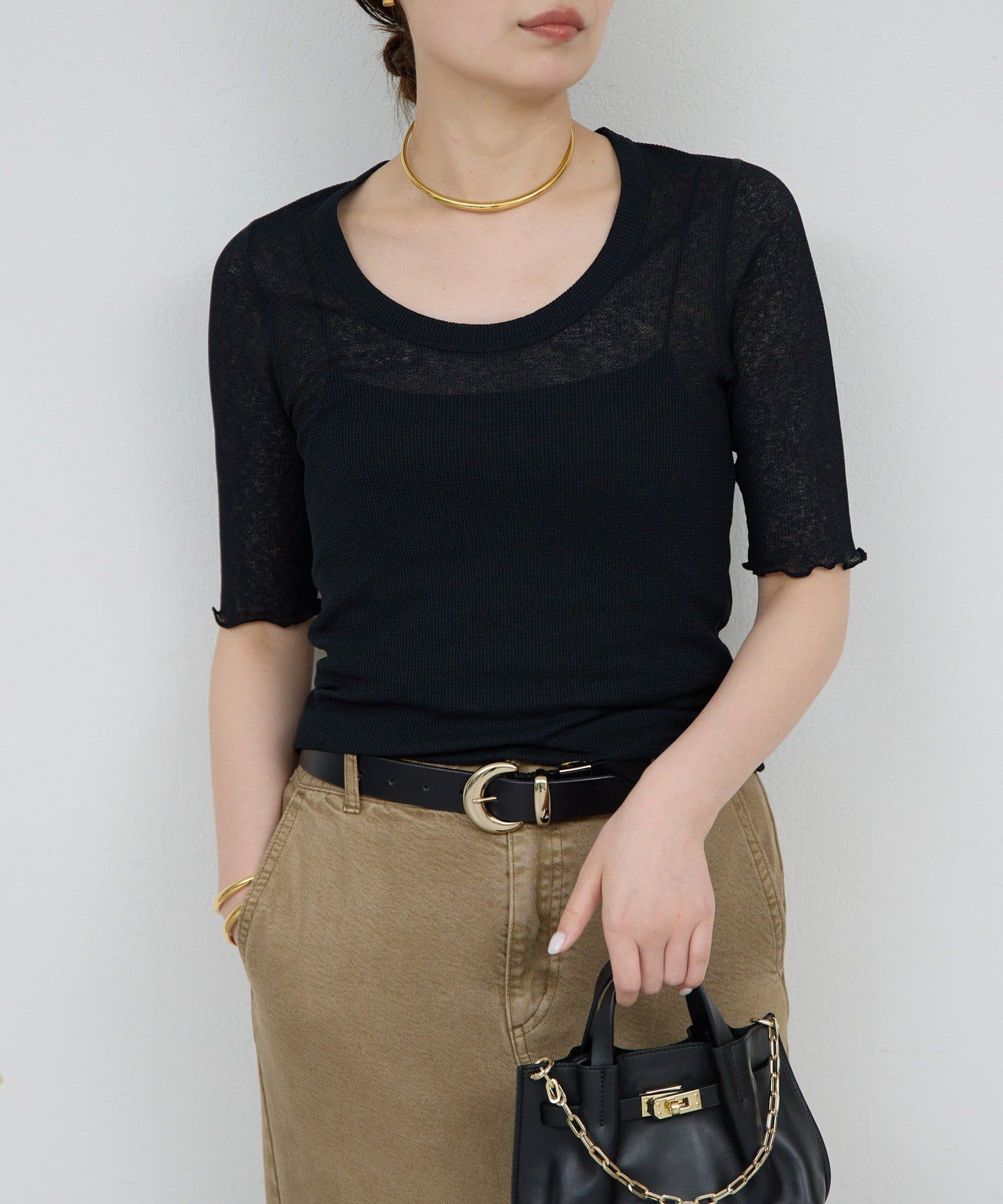 GALLARDAGALANTE(ガリャルダガランテ) 【La nature linge】シアーワッフルTee