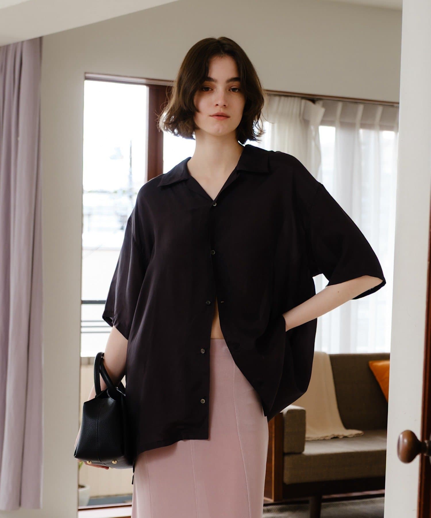 SHENERY(シーナリー) フィブリルキュプラ半袖シャツ