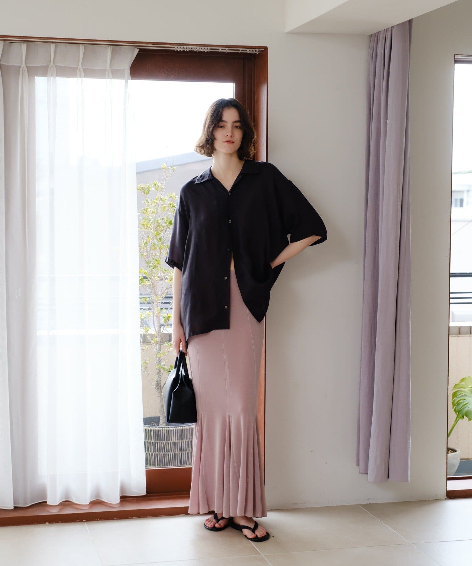 SHENERY(シーナリー) フィブリルキュプラ半袖シャツ