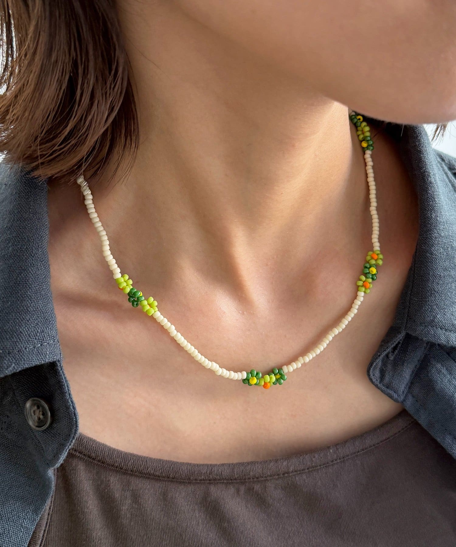 CPCM(シーピーシーエム) フラワービーズネックレス