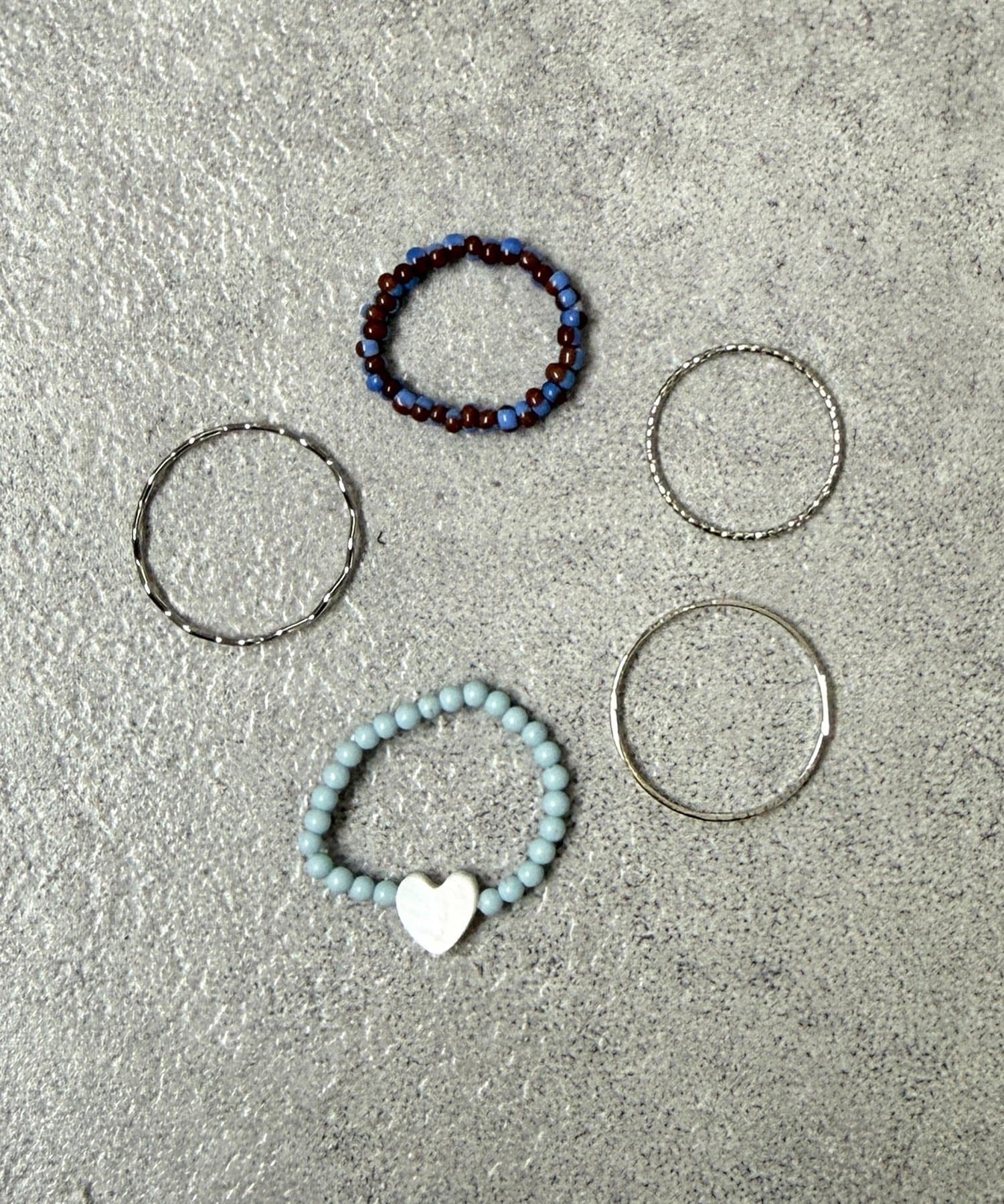 CPCM(シーピーシーエム) 5本セットビーズリング