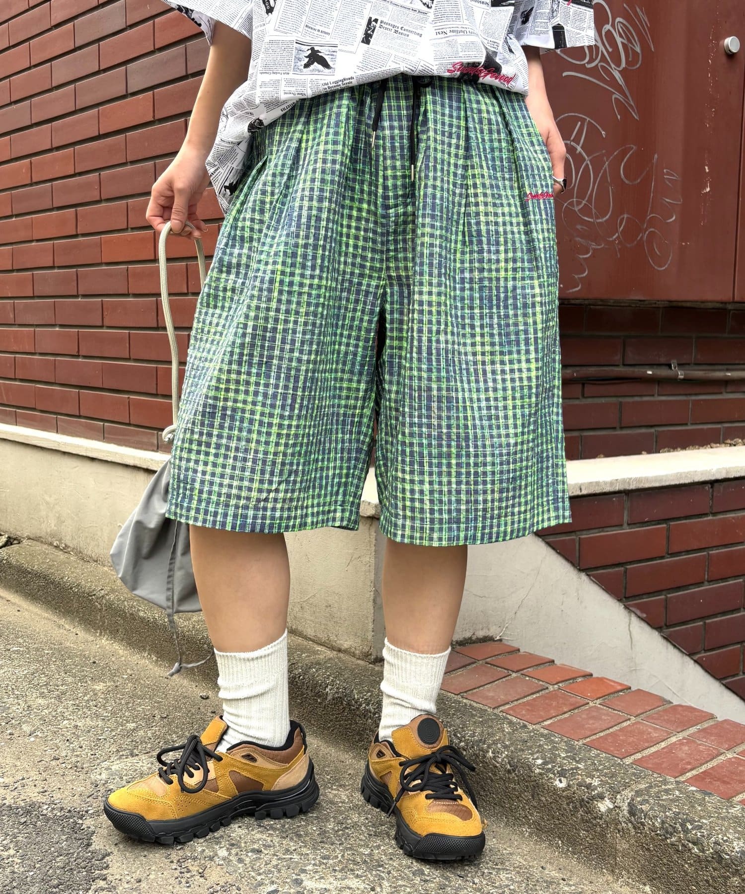 CIAOPANIC TYPY(チャオパニックティピー) 【SOUNDS GOOOOD】ネオンチェックハーフパンツ