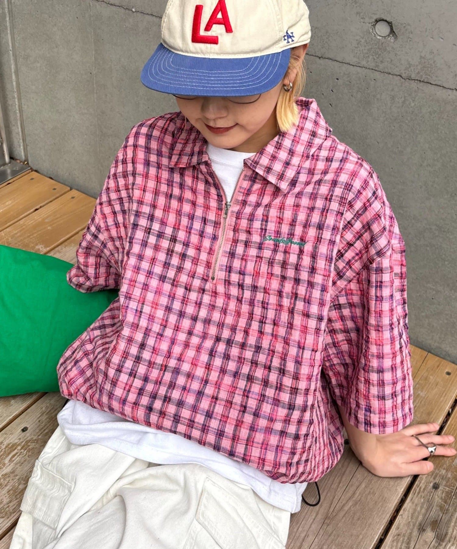 CIAOPANIC TYPY(チャオパニックティピー) 【SOUNDS GOOOOD】ネオンハーフジップシャツ