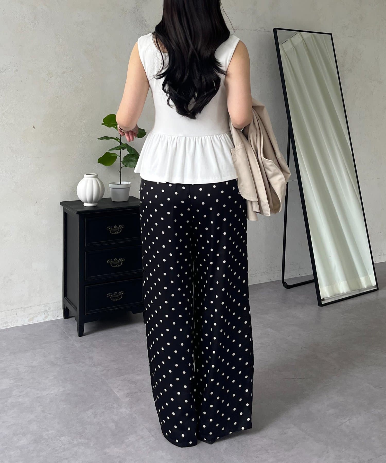 prose verse(プロズヴェール) ドットサテンイージーパンツ