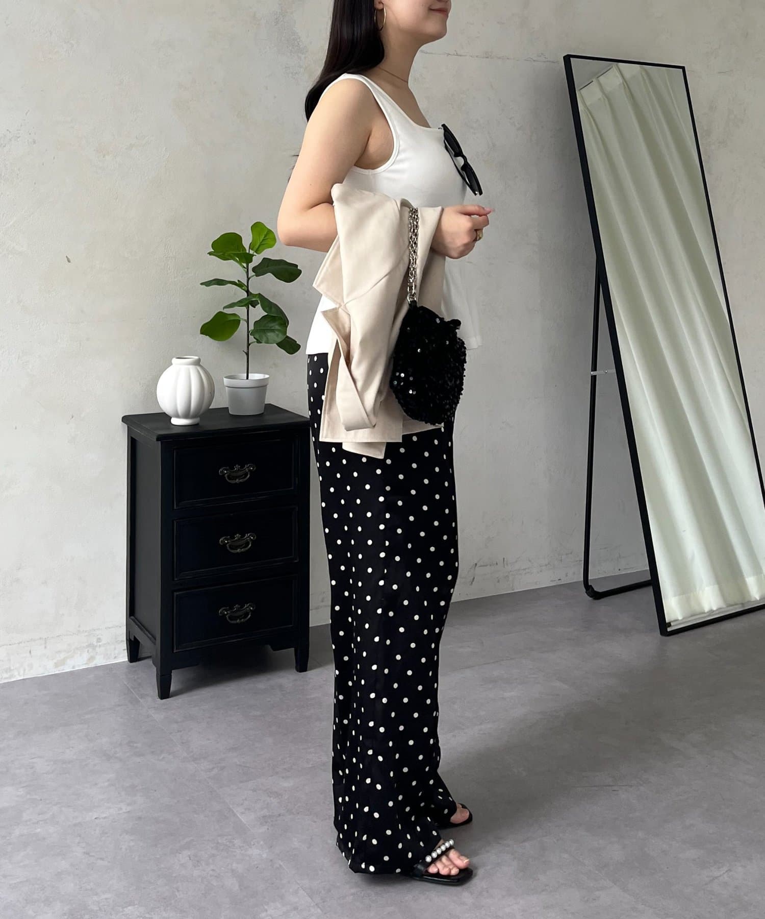 prose verse(プロズヴェール) ドットサテンイージーパンツ