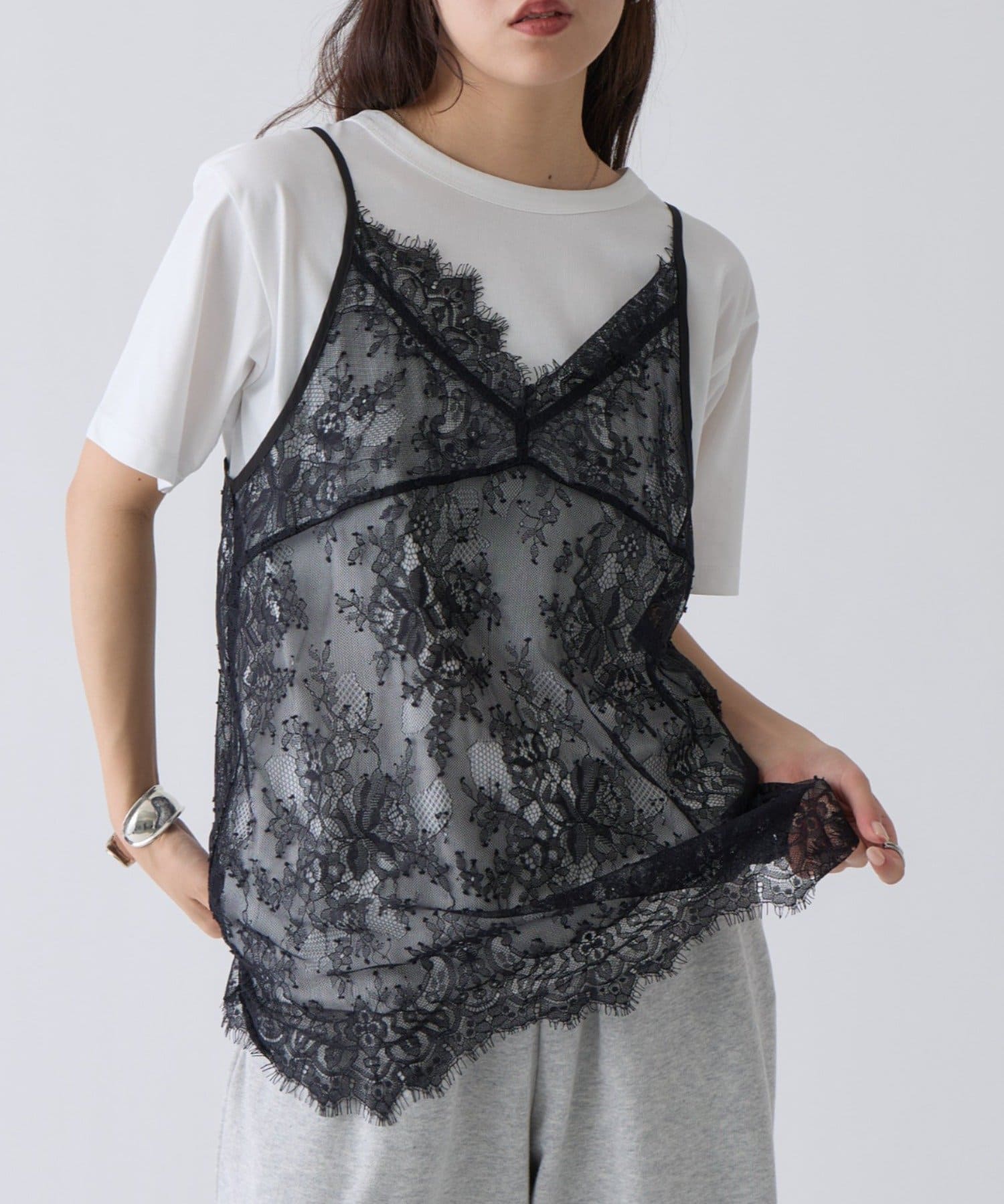 COLONY 2139(コロニー トゥーワンスリーナイン) 【WEB限定】レースキャミ付きTシャツ