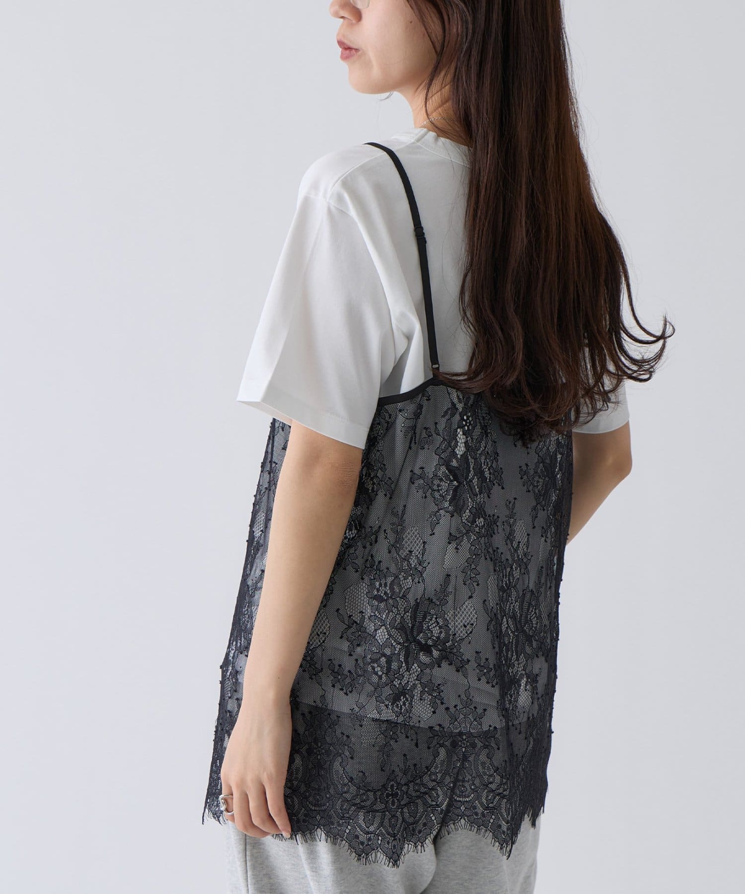 COLONY 2139(コロニー トゥーワンスリーナイン) 【WEB限定】レースキャミ付きTシャツ