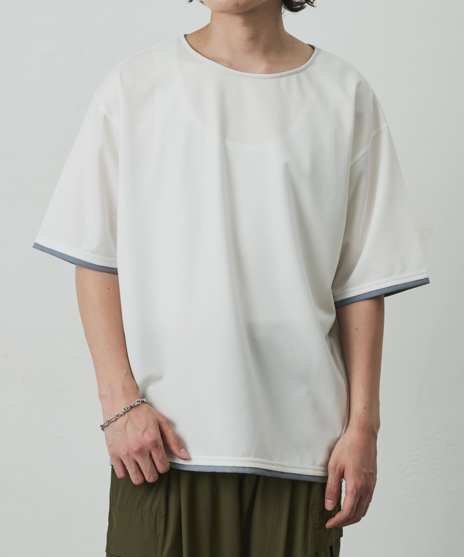 COLONY 2139(コロニー トゥーワンスリーナイン) メッシュポンチラウンドヘムレイヤーTEE