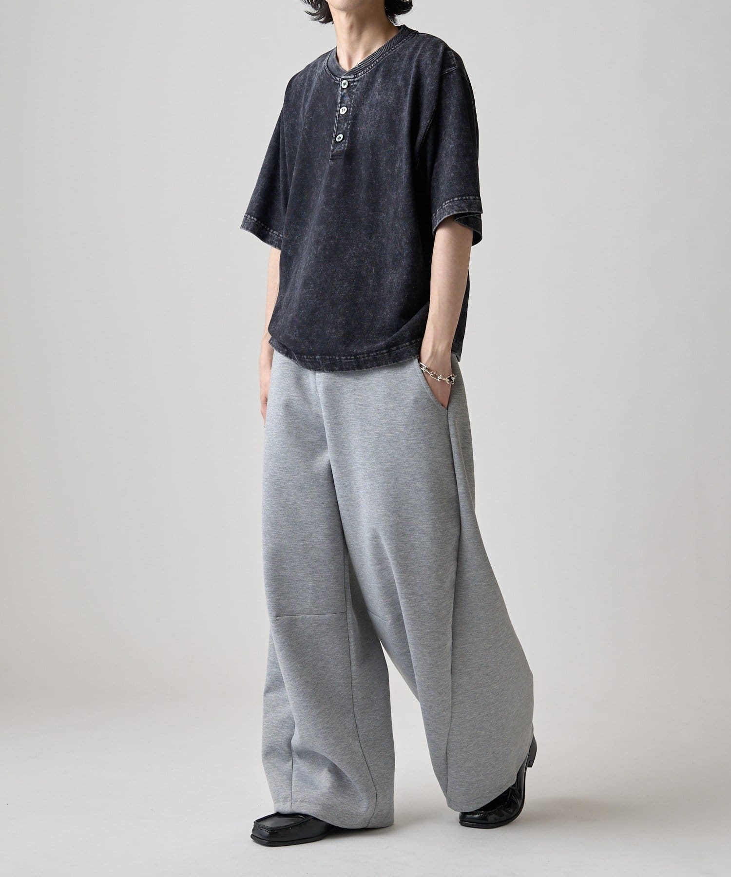 Lui's(ルイス) コットンヘンリーネックTシャツ