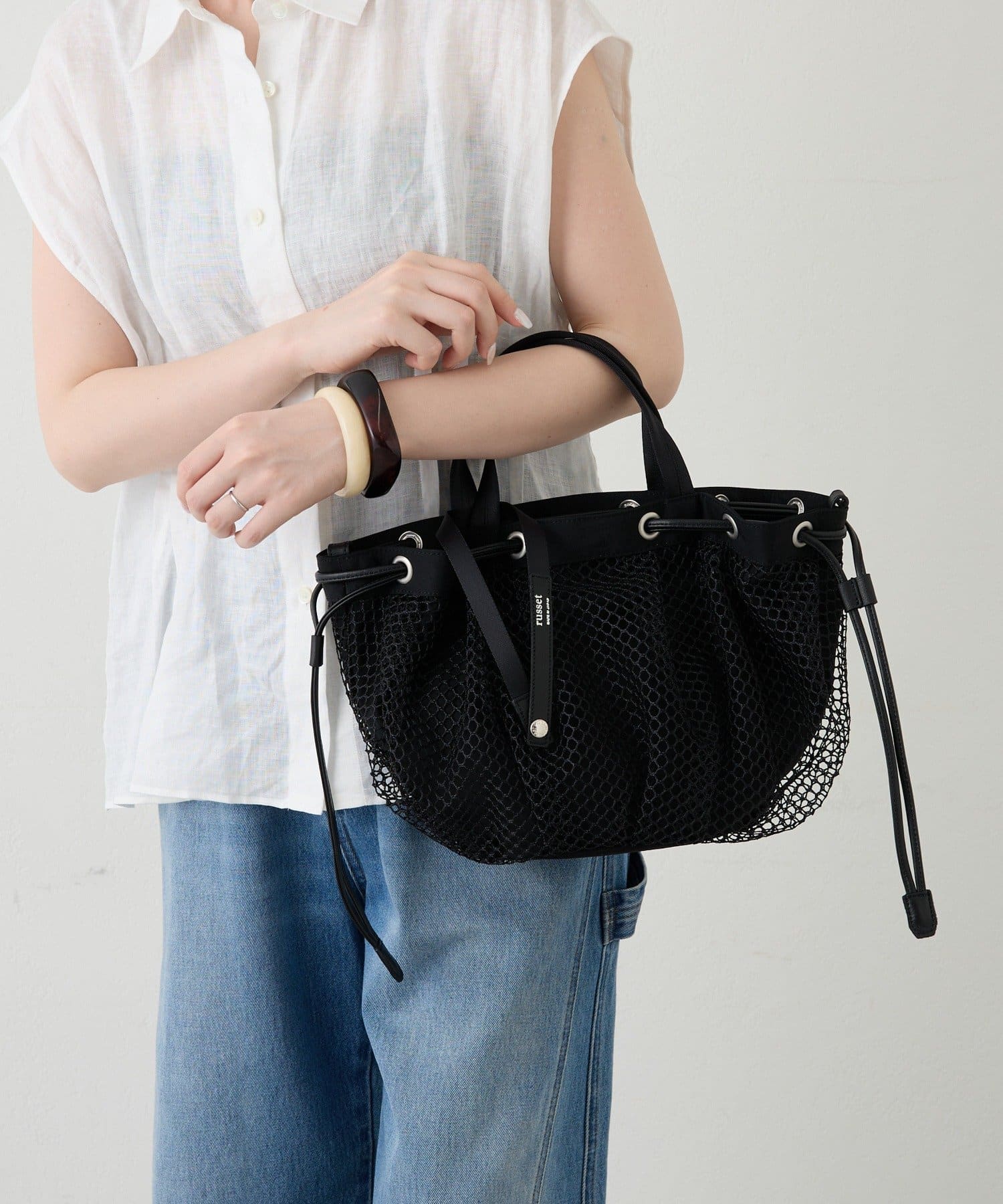 russet(ラシット) メッシュ巾着２WAYバッグ