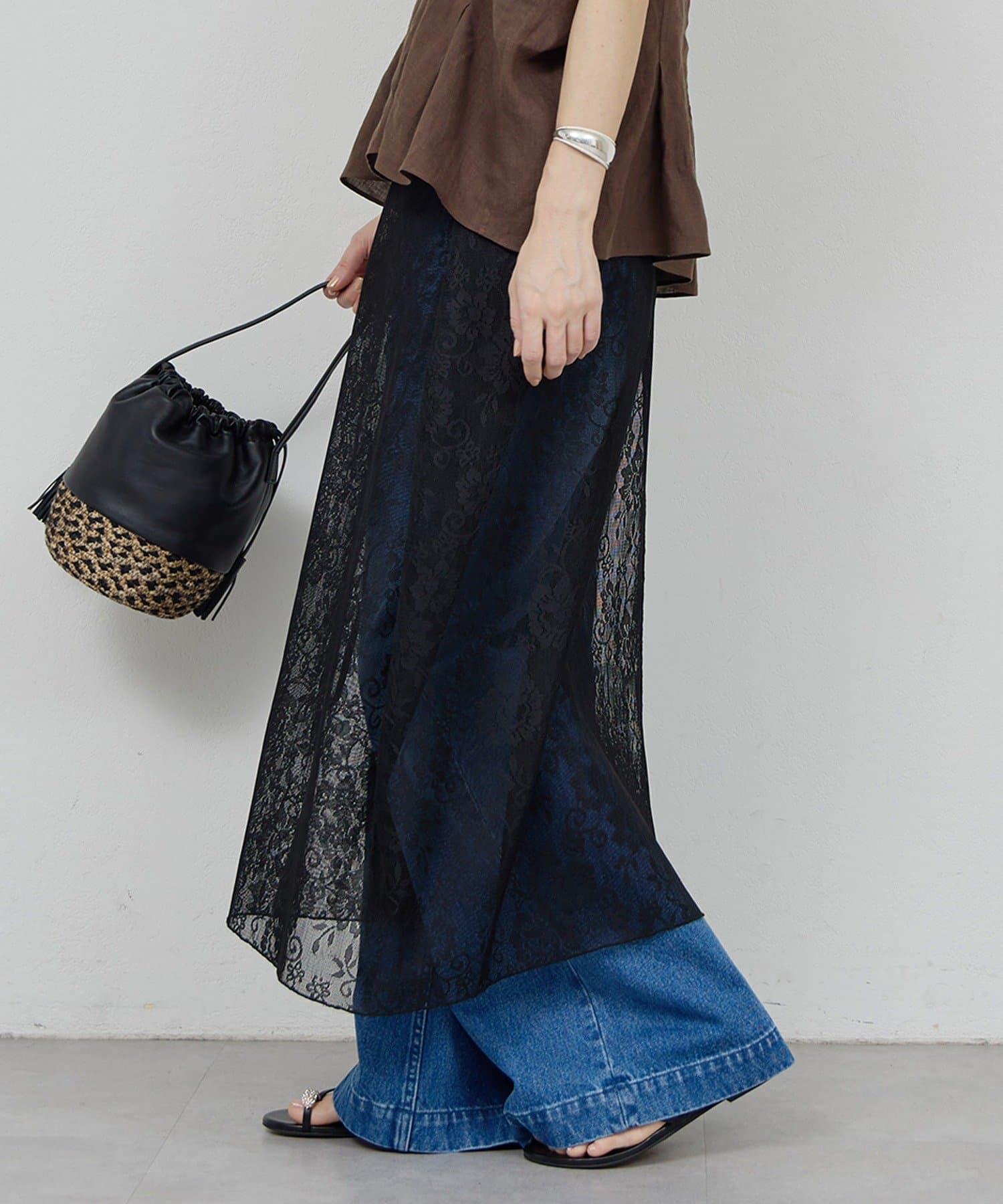 GALLARDAGALANTE(ガリャルダガランテ) 【4/24(金)12：00予約開始】【大人のレイヤードスタイルが叶う】レースラップスカート