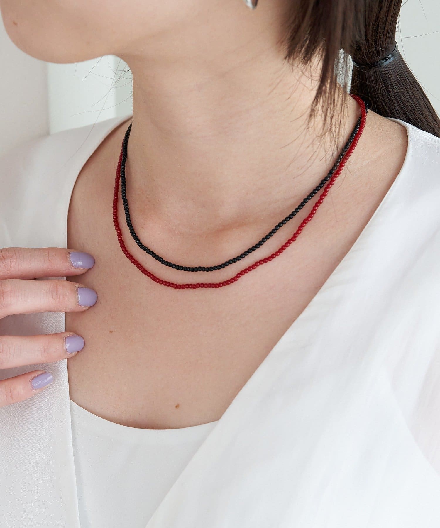 SHENERY(シーナリー) ガラスビーズネックレス2mm