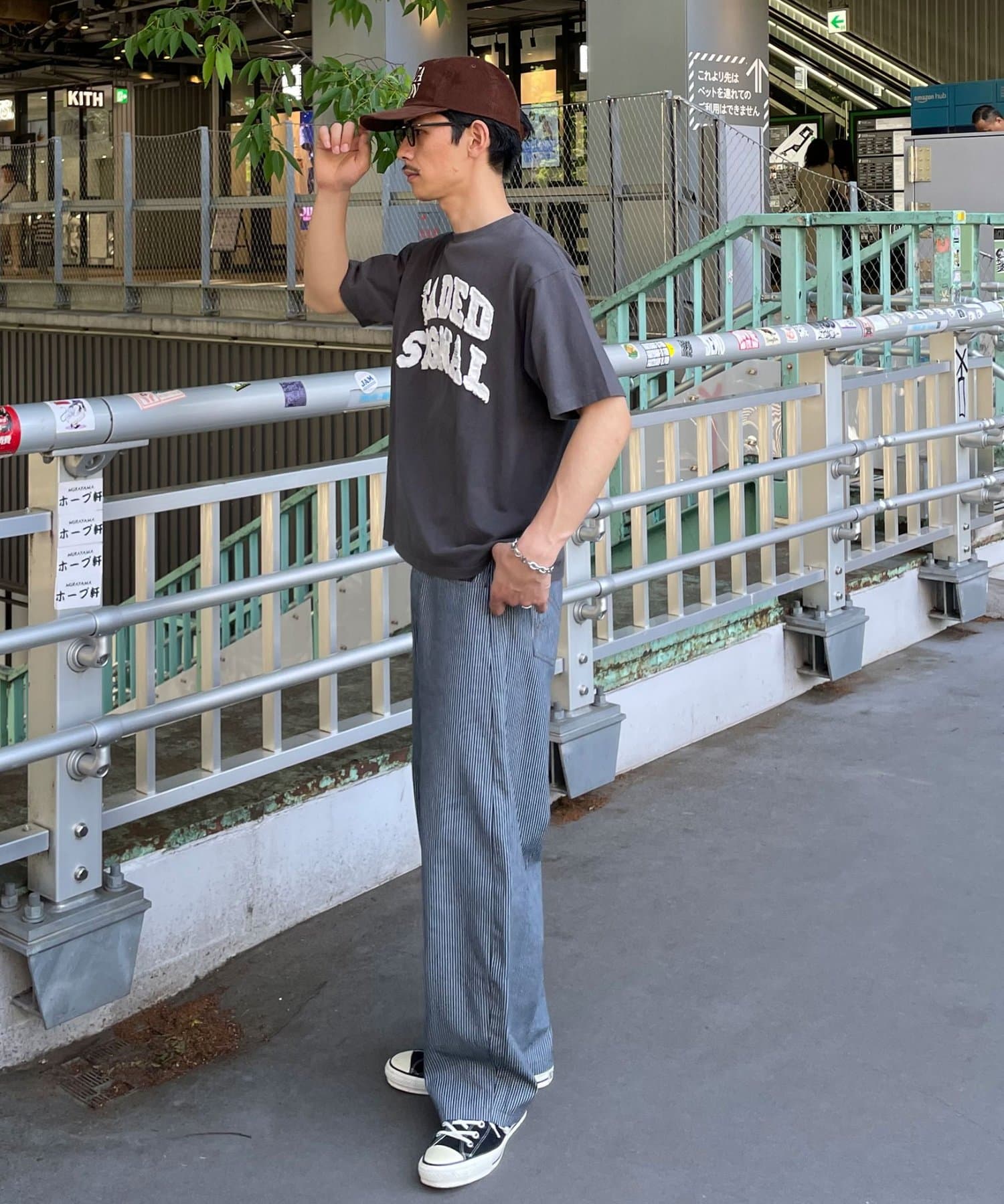 CIAOPANIC(チャオパニック) グランジフェルトロゴTシャツ