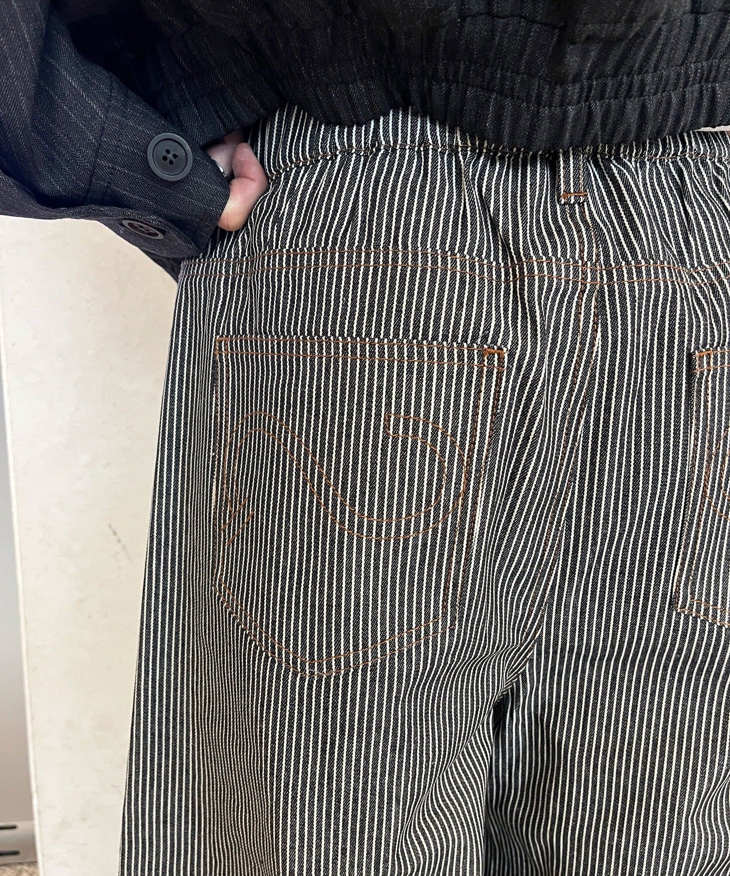 CIAOPANIC(チャオパニック) ストライプカーブデニムパンツ