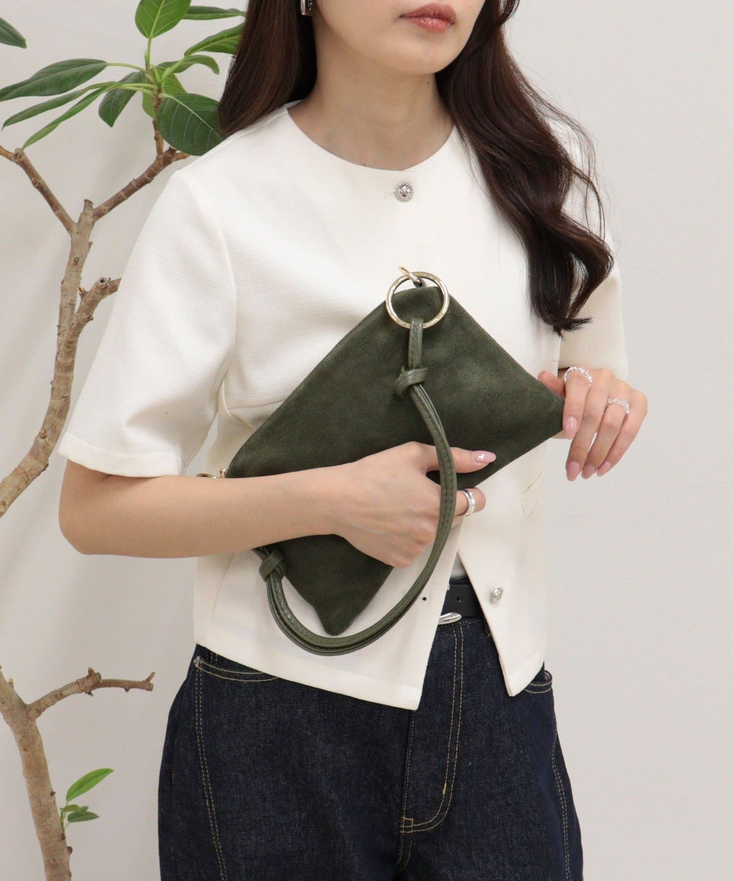 FREDY & GLOSTER(フレディ アンド グロスター) 【AULENTTI/オーレンティ】スエードスクエアミニショルダー