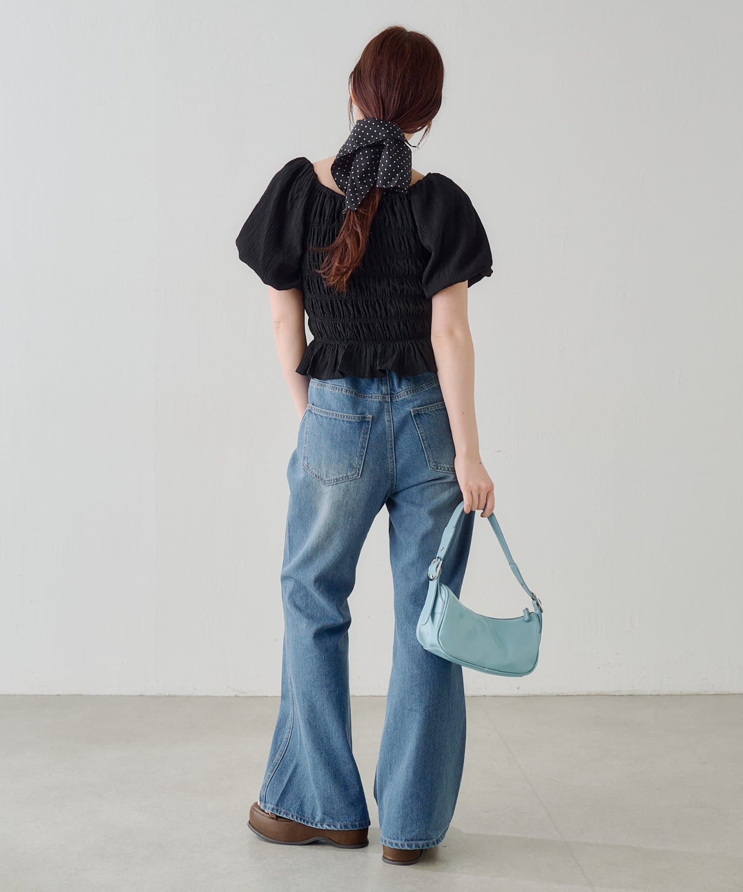 Kastane(カスタネ) シャーリングパフブラウス