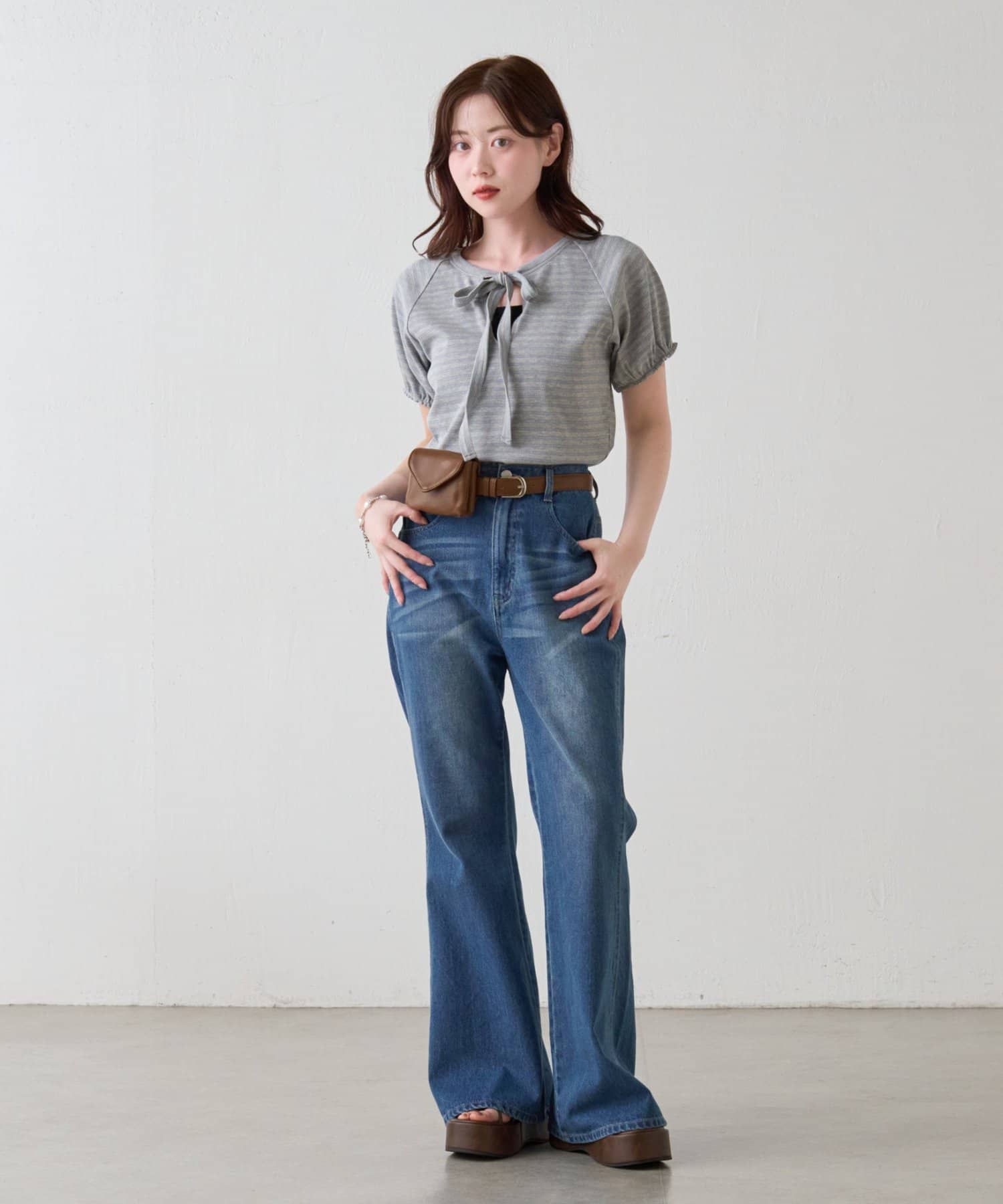 Kastane(カスタネ) 【4.19(日)0:00発売】ボウタイボーダーtee