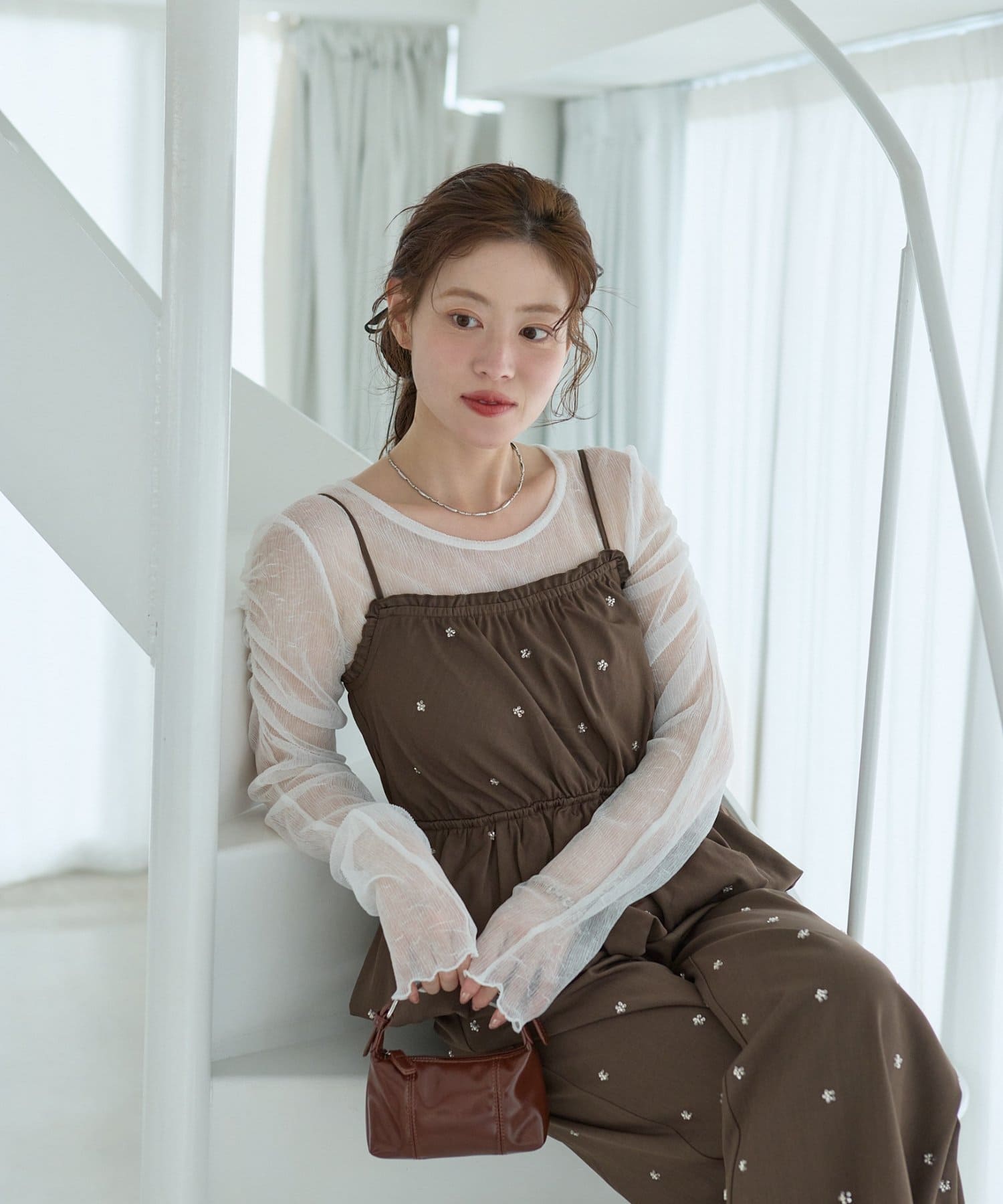 Kastane(カスタネ) 【5.16(土)12:00発売/結婚式/オケージョン/低身長サイズ/2サイズ展開】ビジューバルーンサロペット