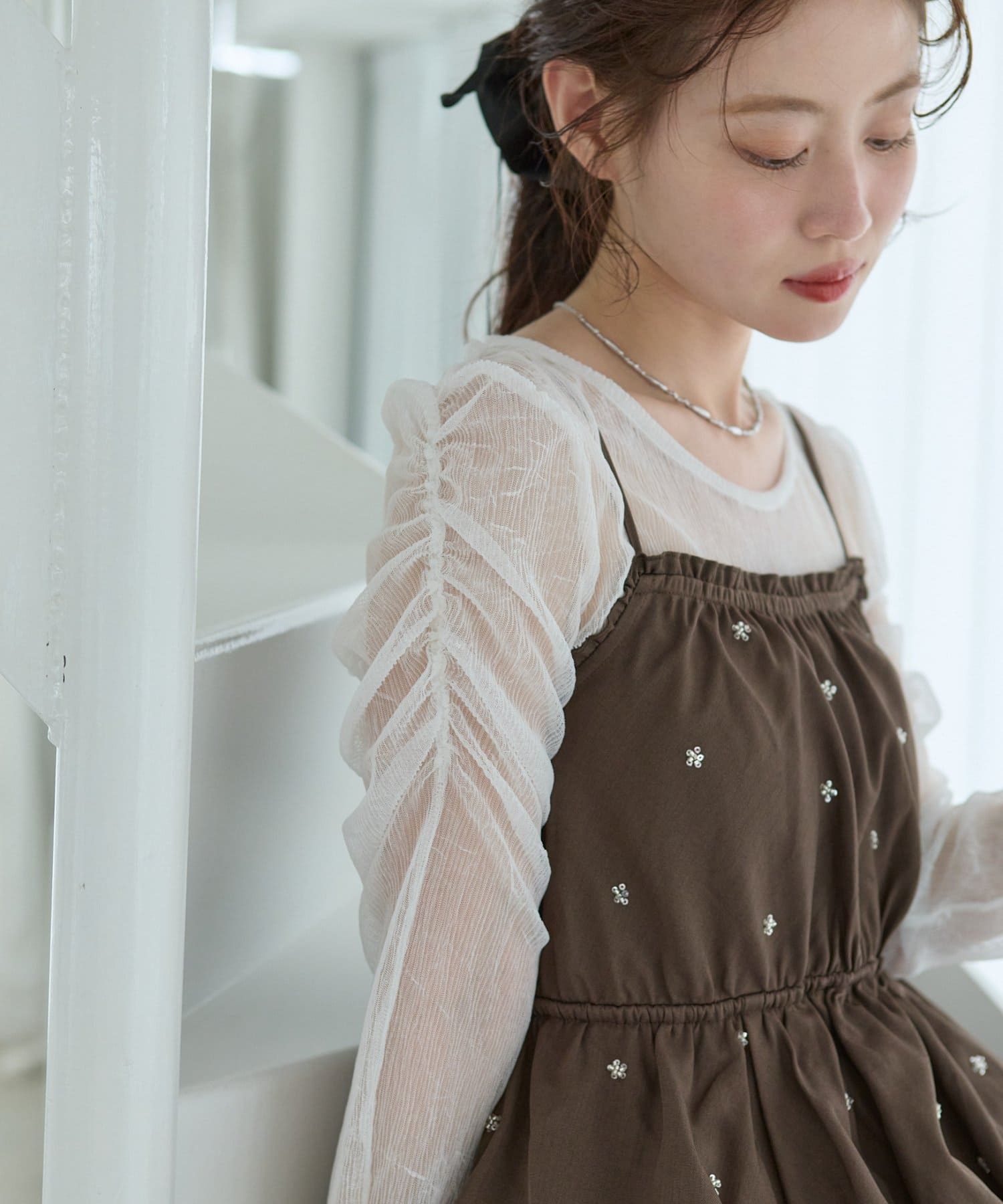 Kastane(カスタネ) 【5.16(土)12:00発売/結婚式/オケージョン/低身長サイズ/2サイズ展開】ビジューバルーンサロペット