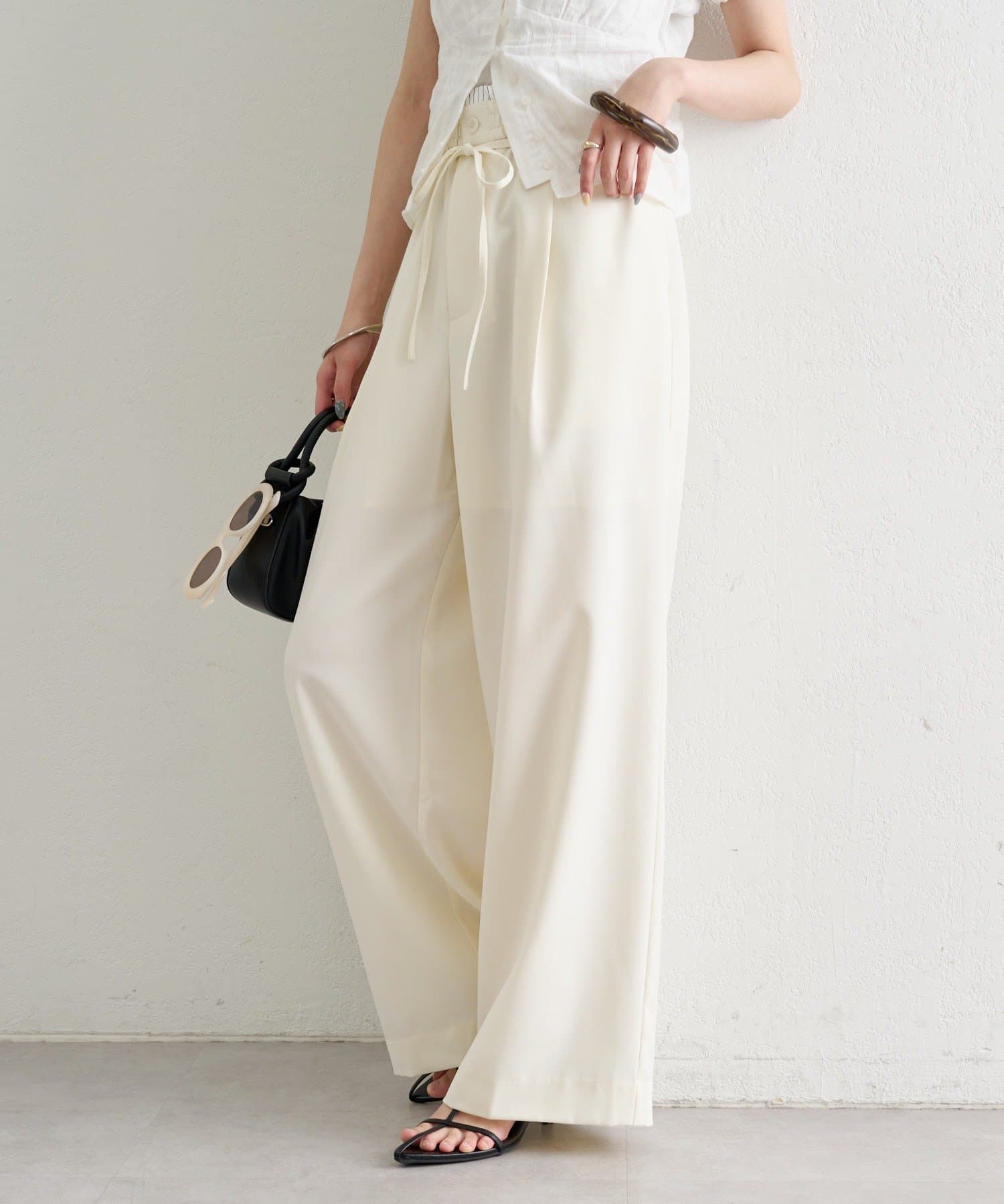 mystic(ミスティック) 【夏も涼しい素材でリニューアル / 新色】26SS Wベルトパンツ