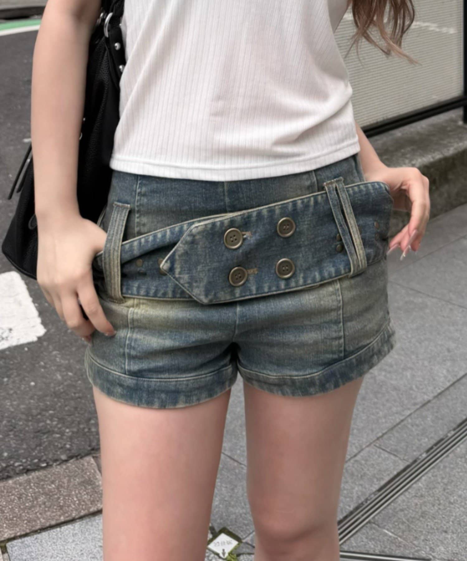 RAY CASSIN(レイカズン) 太ベルトマイクロショートパンツ