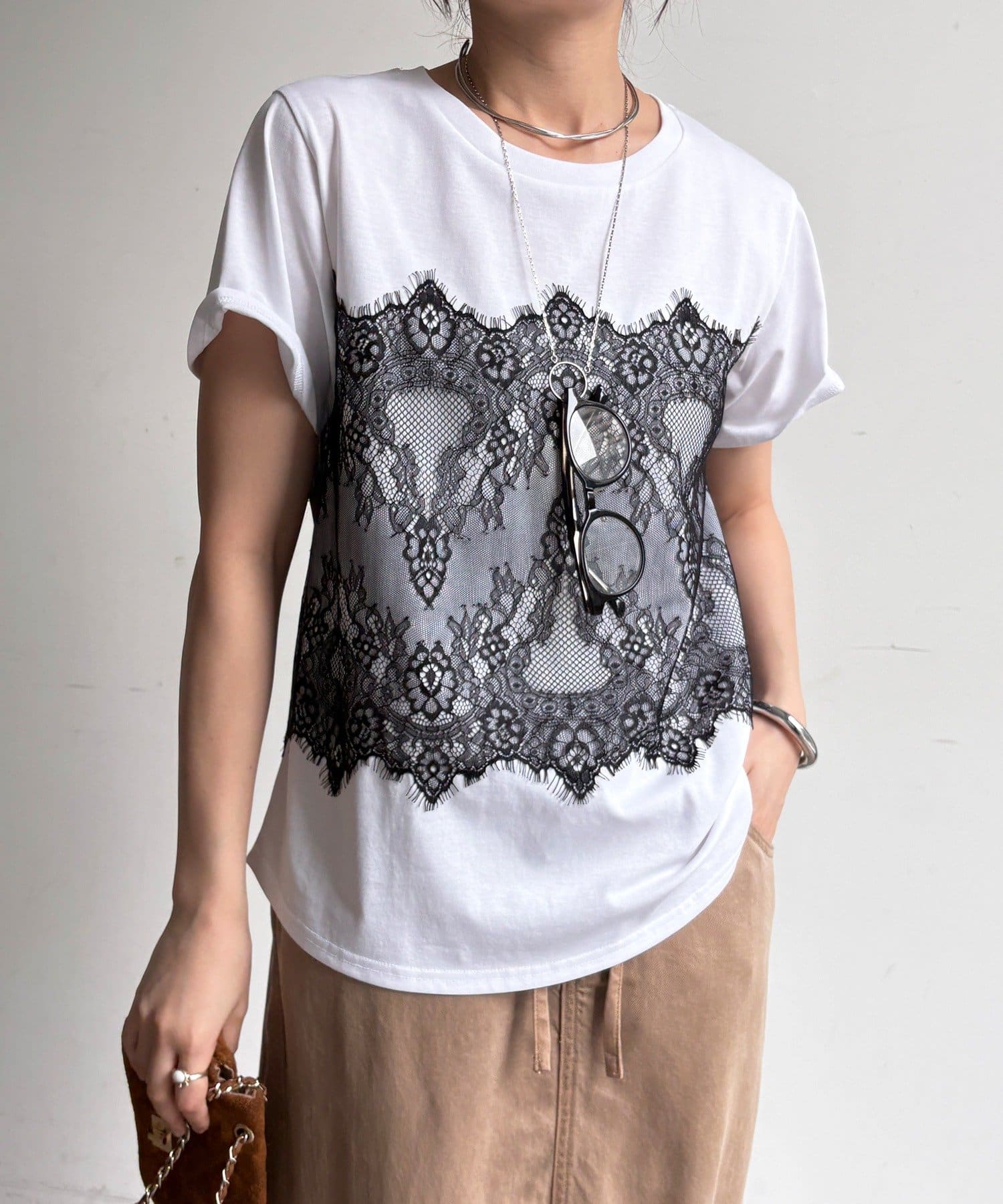 DOUDOU(ドゥドゥ) レースドッキングTEE