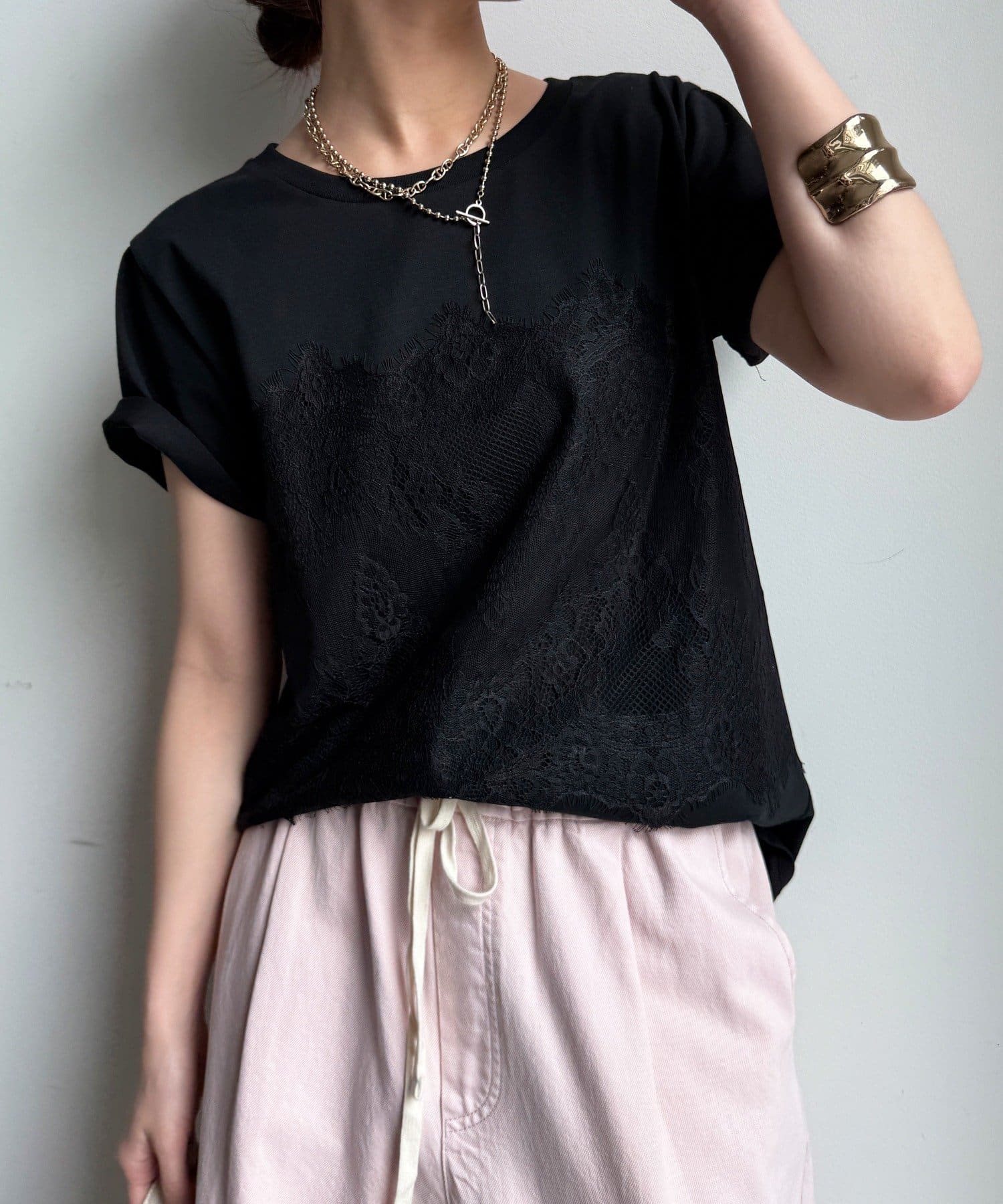 DOUDOU(ドゥドゥ) レースドッキングTEE