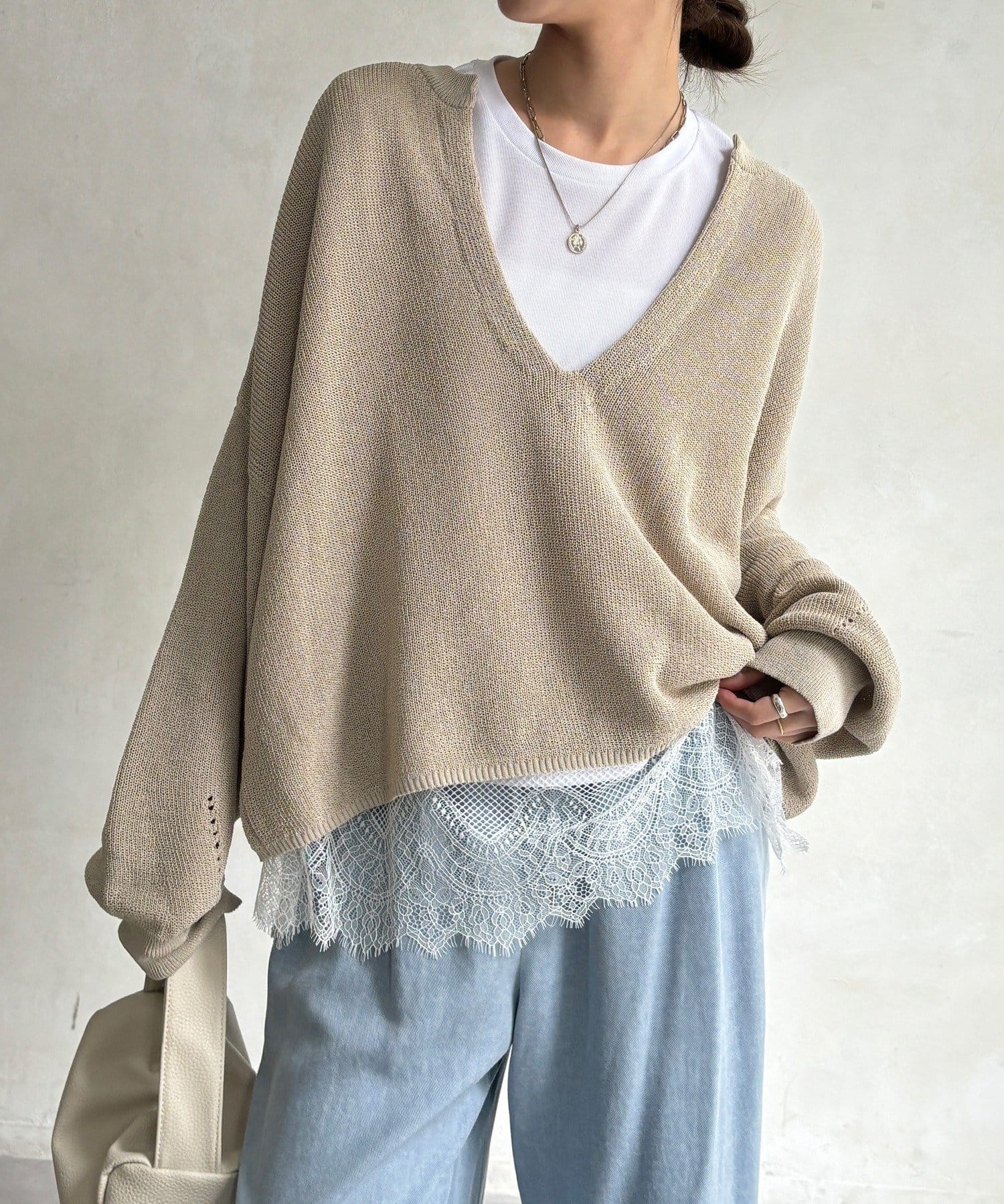 DOUDOU(ドゥドゥ) 【WEB限定】裾レース半袖トップス