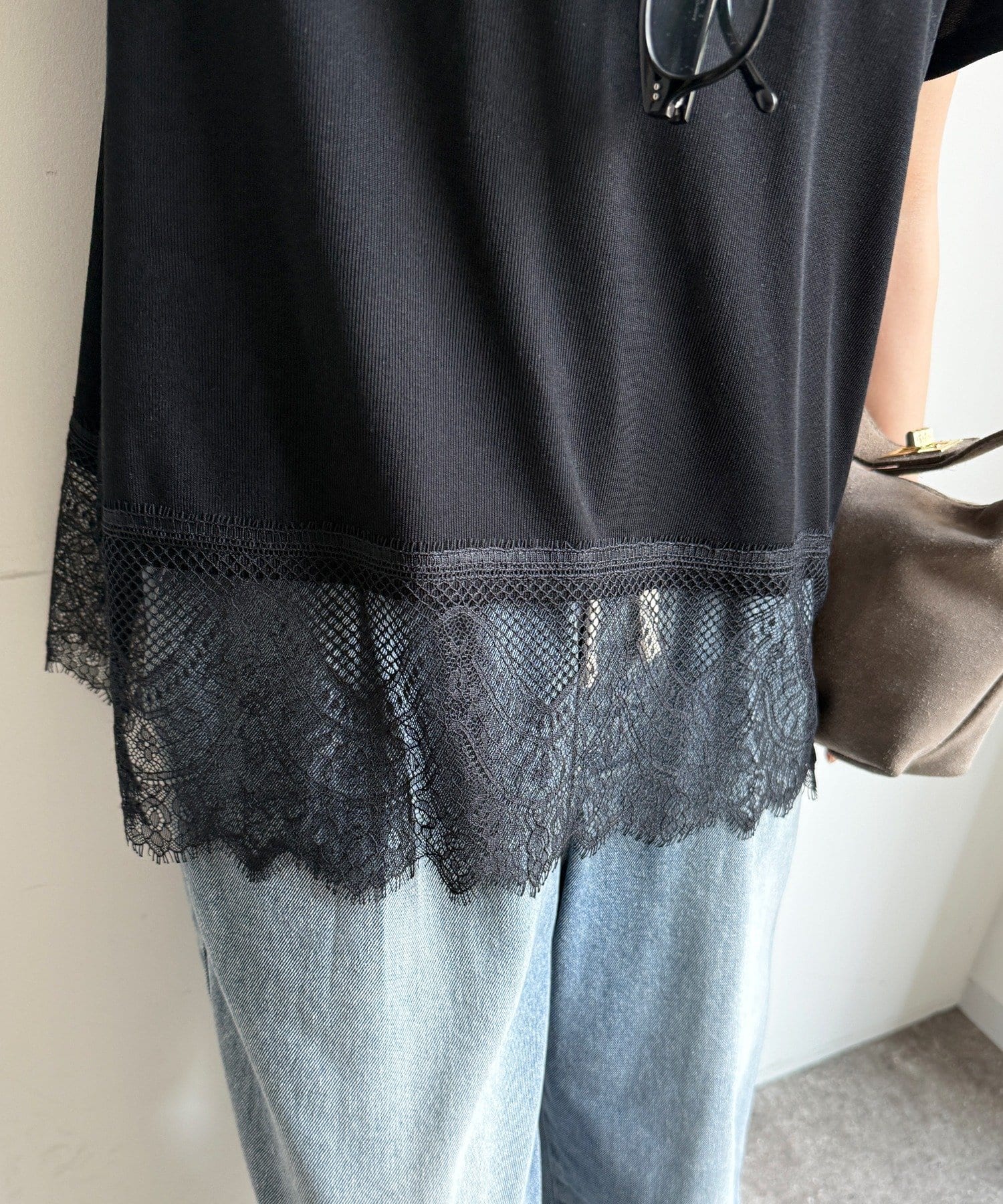 DOUDOU(ドゥドゥ) 【WEB限定】裾レース半袖トップス