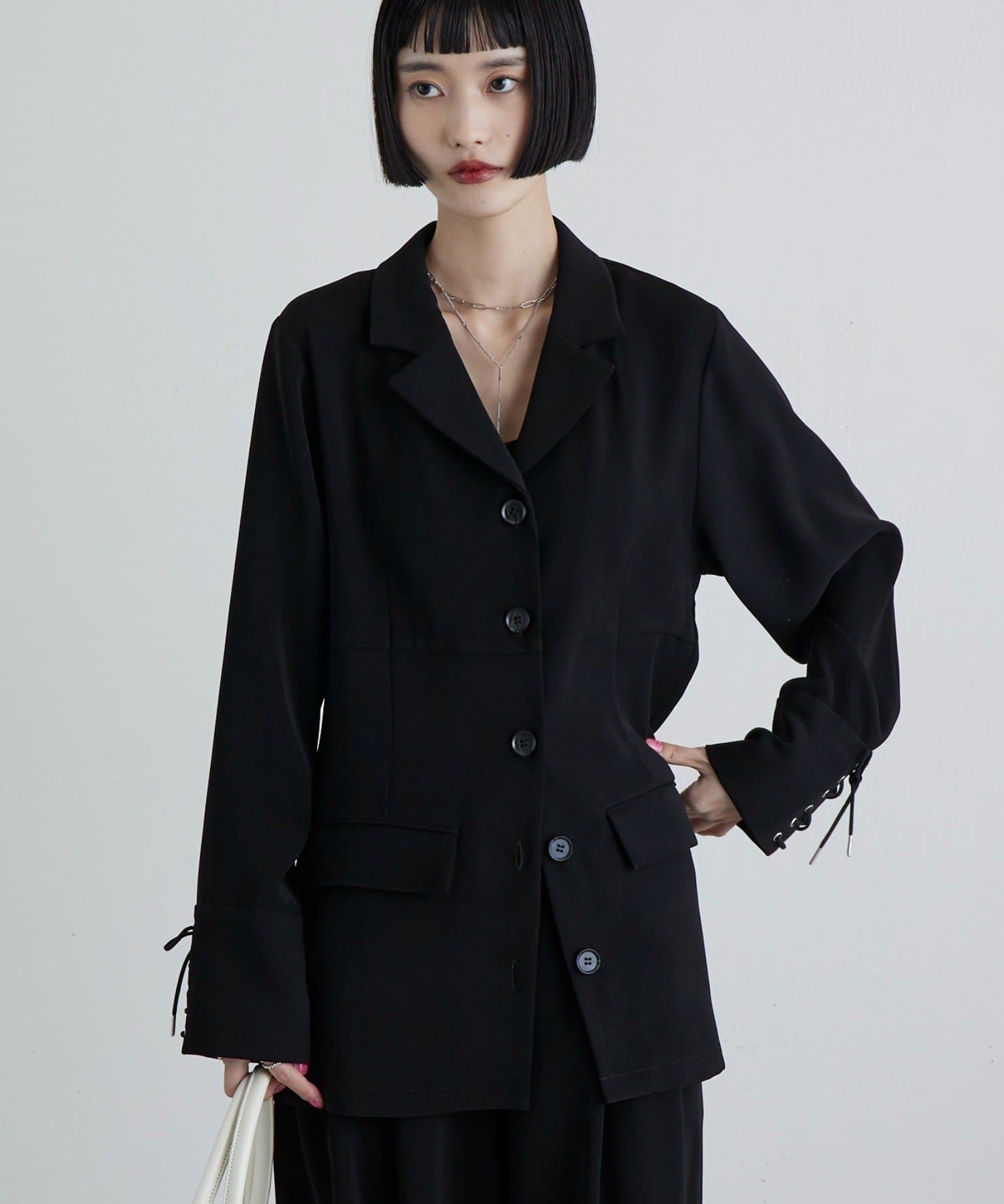 OUTLET(アウトレット) 【Lui's】袖口レースアップシャツジャケット