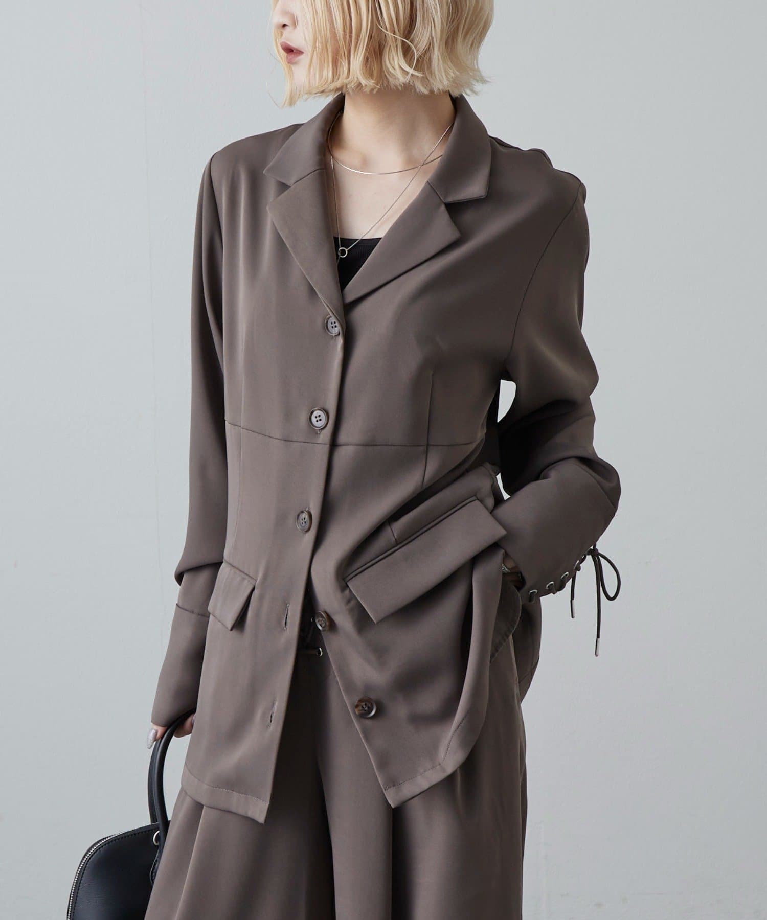 OUTLET(アウトレット) 【Lui's】袖口レースアップシャツジャケット