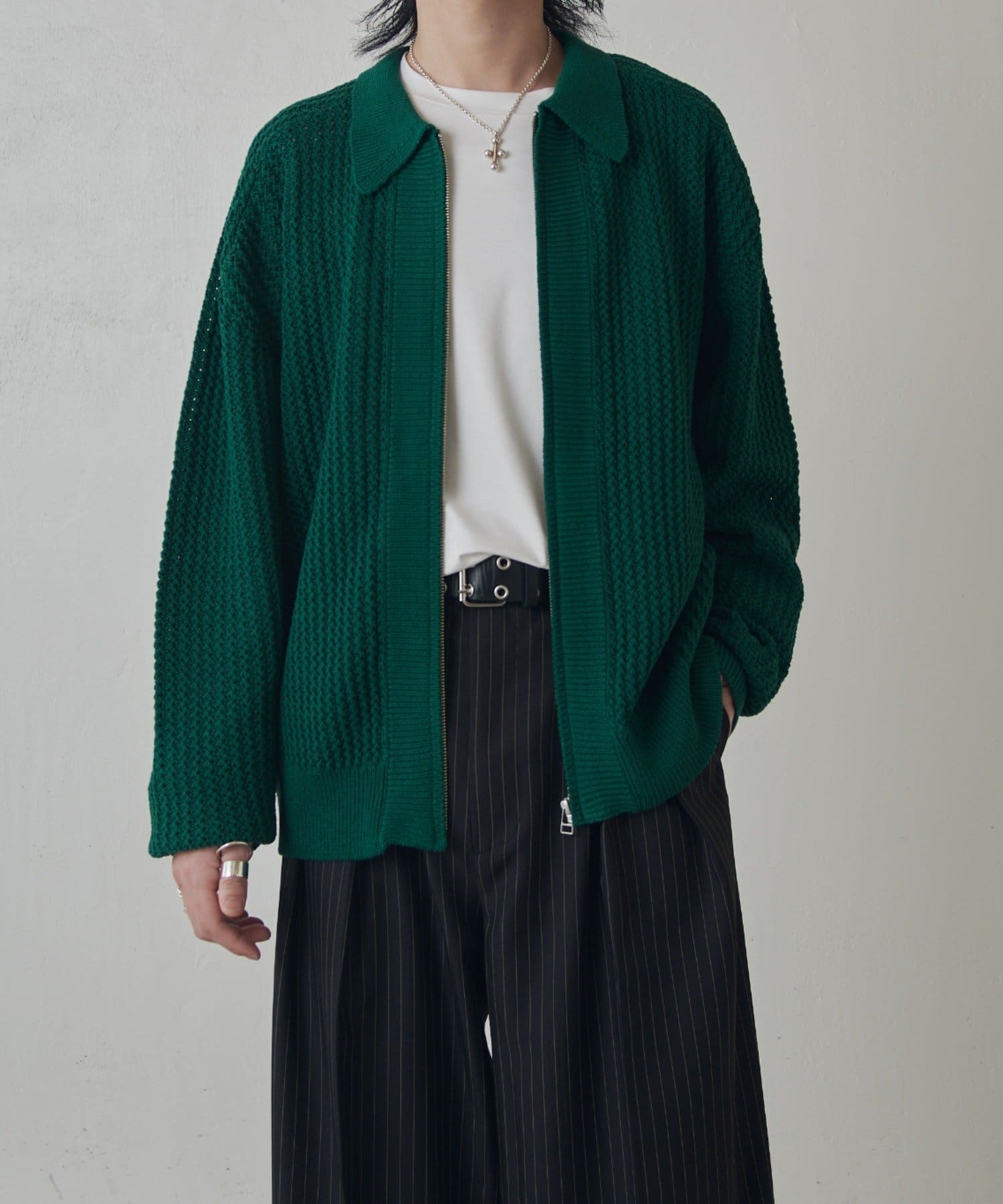 OUTLET(アウトレット) 【Lui's】リリーヤーンジップニットブルゾン