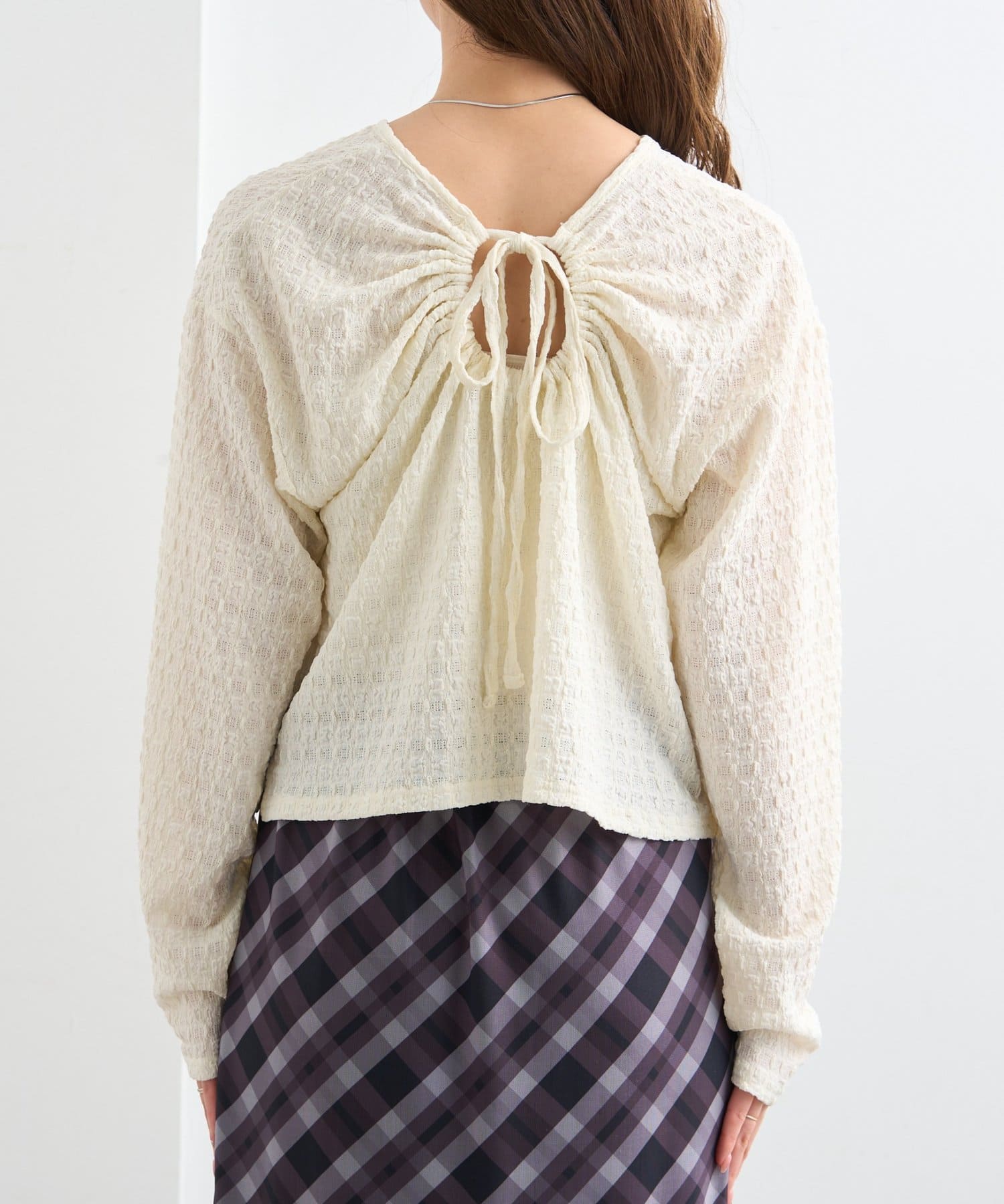 OUTLET(アウトレット) 【Kastane】B バックリボンカットソートップス