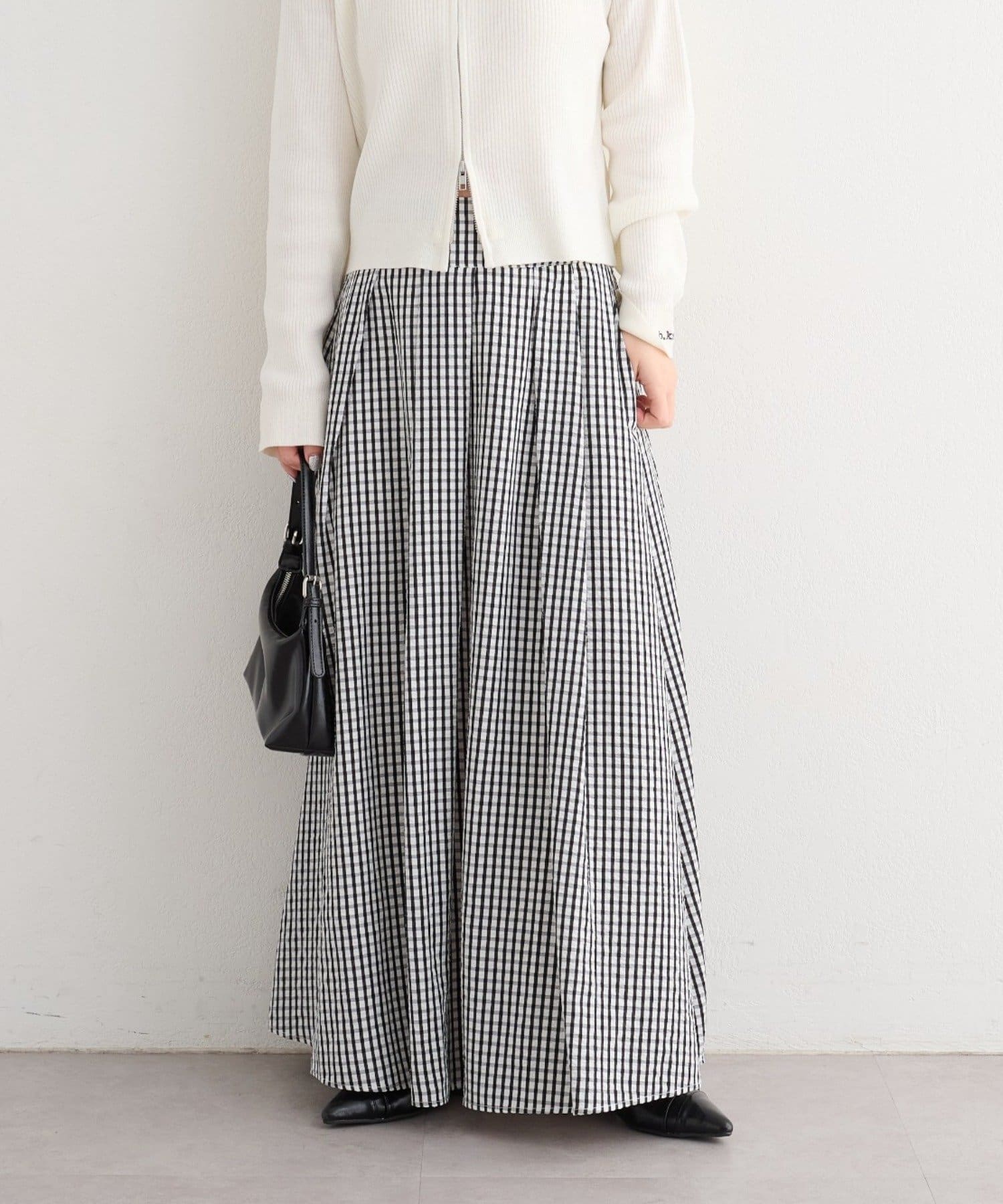 OUTLET(アウトレット) 【Kastane】【チェック&無地】B タックフレアスカート