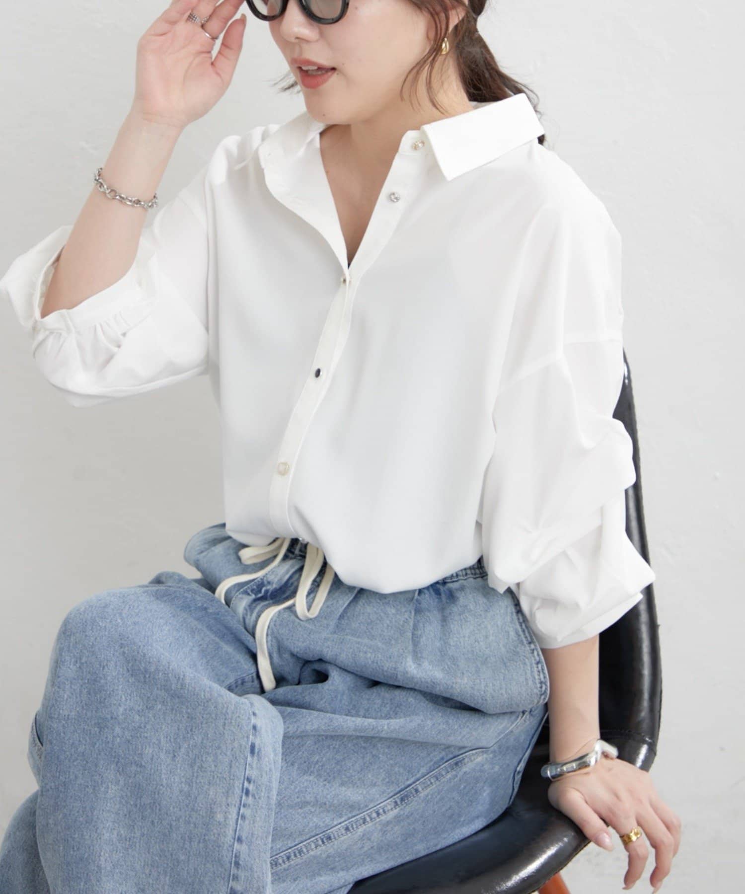 Remind me and forever(リマインドミーアンドフォーエバー) 《人気シリーズ》段々袖タケノコタックブラウス