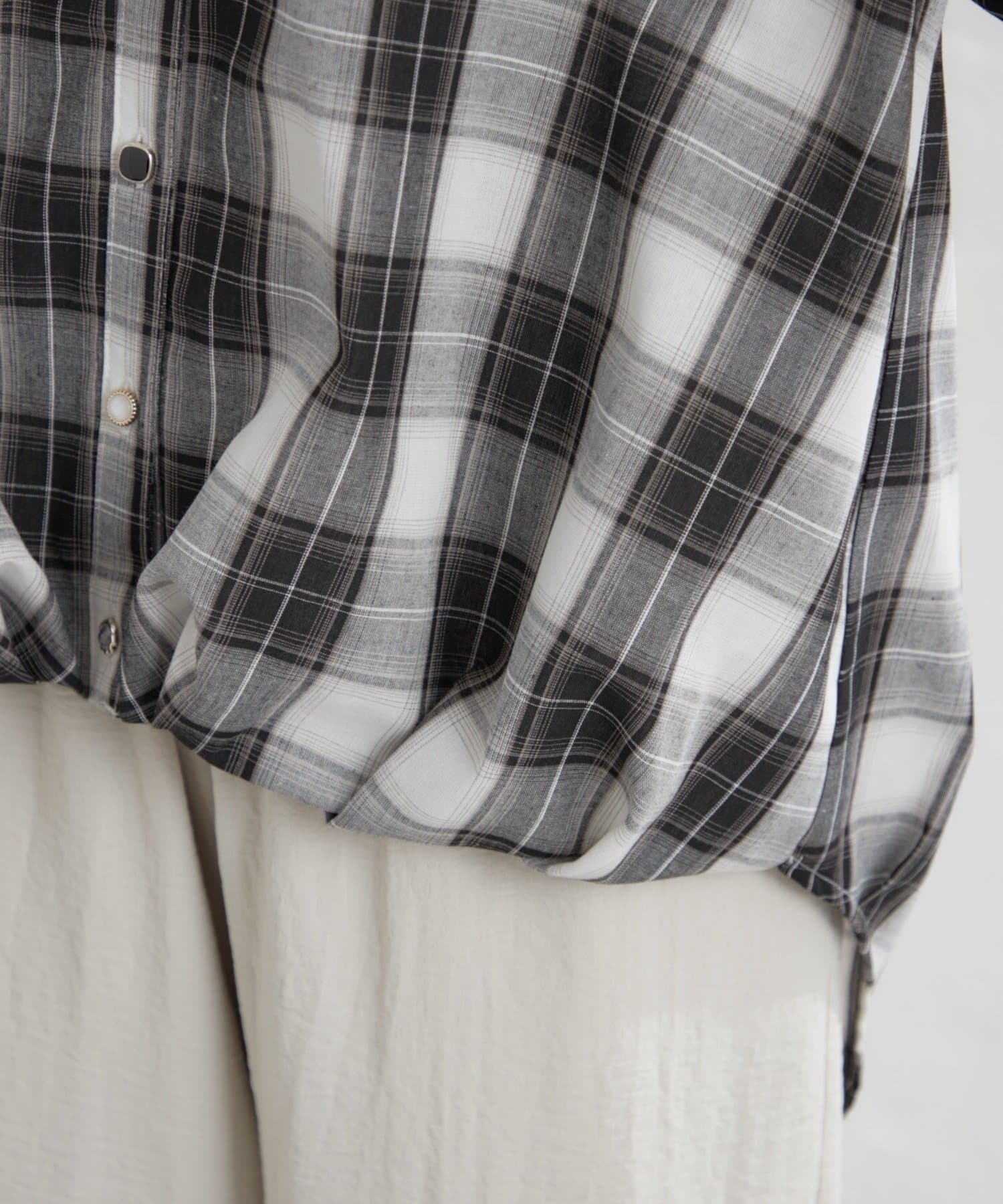 Remind me and forever(リマインドミーアンドフォーエバー) 先染めチェックタケノコタックブラウス