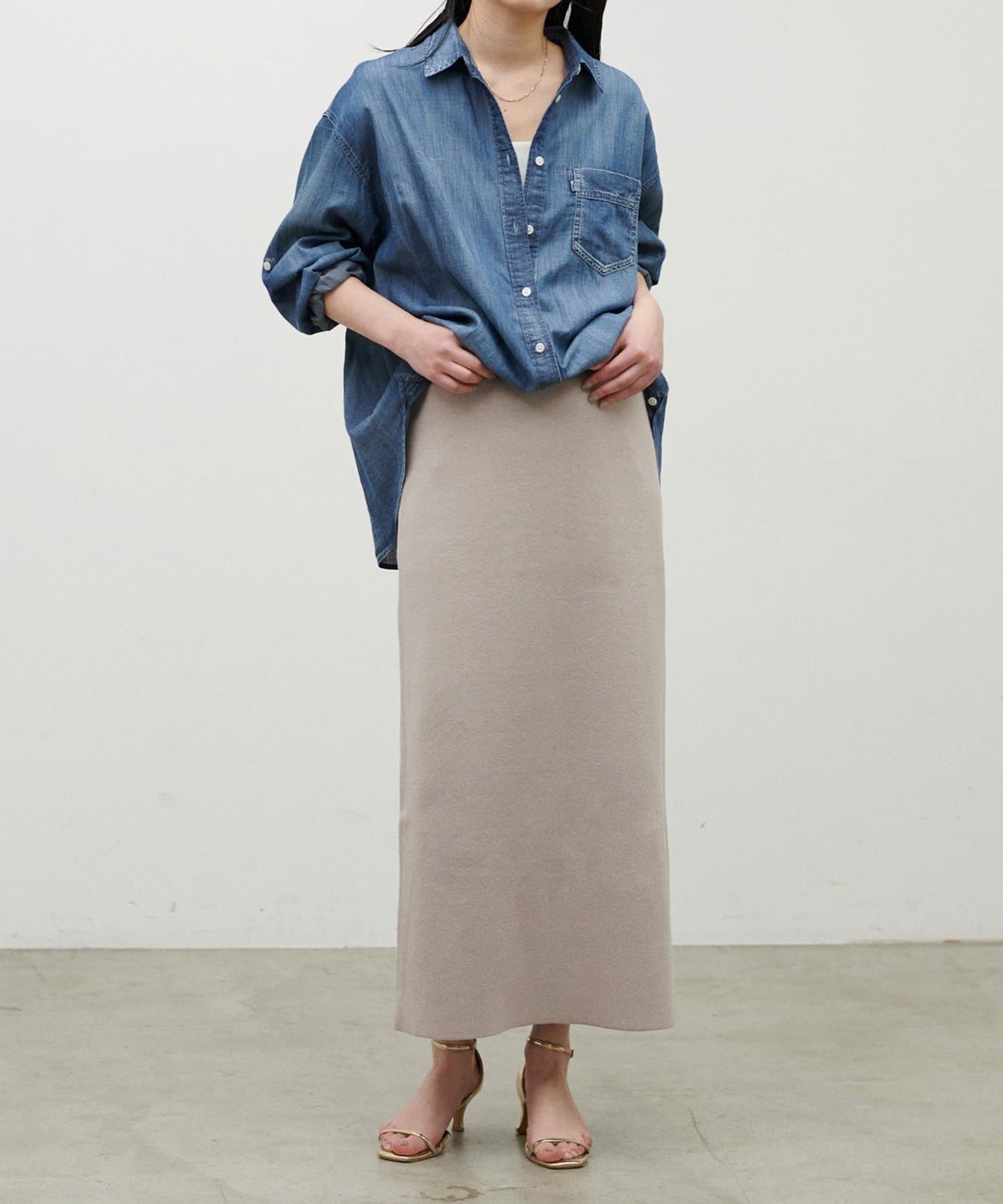 NICE CLAUP / OLIVE des OLIVE OUTLET(ナイスクラップ  / オリーブ デ オリーブ アウトレット) 【LARUTA】スエットライクニットスカート