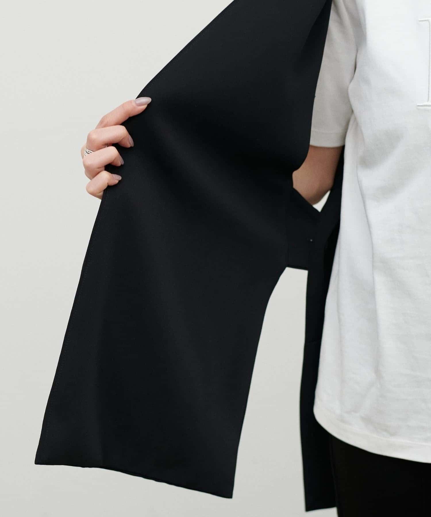 NICE CLAUP / OLIVE des OLIVE OUTLET(ナイスクラップ  / オリーブ デ オリーブ アウトレット) 【LARUTA】ツイルミドル丈ジレ