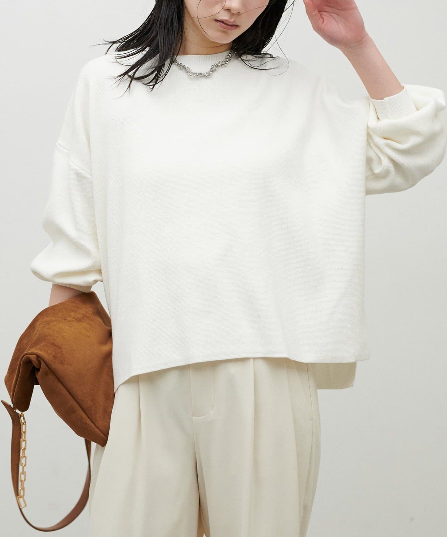 NICE CLAUP / OLIVE des OLIVE OUTLET(ナイスクラップ  / オリーブ デ オリーブ アウトレット) 【LARUTA】スエットライクミラノリブニットプルオーバー