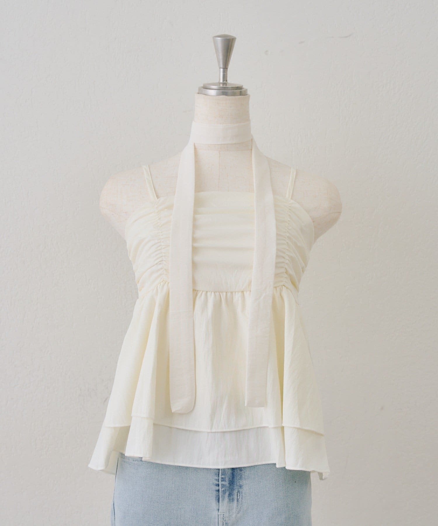 NICE CLAUP / OLIVE des OLIVE OUTLET(ナイスクラップ  / オリーブ デ オリーブ アウトレット) 【OUTLET限定】【continuer】チョーカー付フリルキャミ