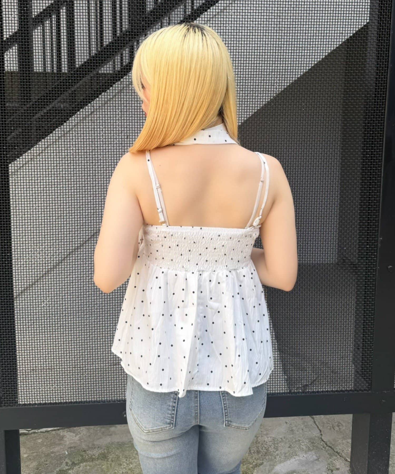 NICE CLAUP / OLIVE des OLIVE OUTLET(ナイスクラップ  / オリーブ デ オリーブ アウトレット) 【OUTLET限定】【continuer】チョーカー付フリルキャミ