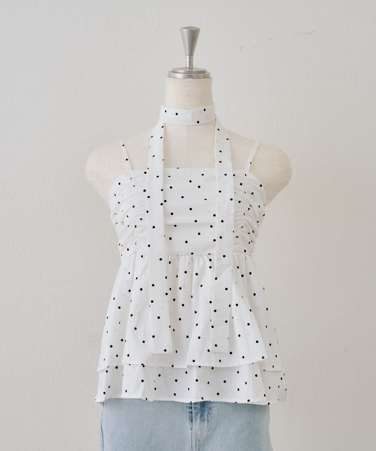 NICE CLAUP / OLIVE des OLIVE OUTLET(ナイスクラップ  / オリーブ デ オリーブ アウトレット) 【OUTLET限定】【continuer】チョーカー付フリルキャミ