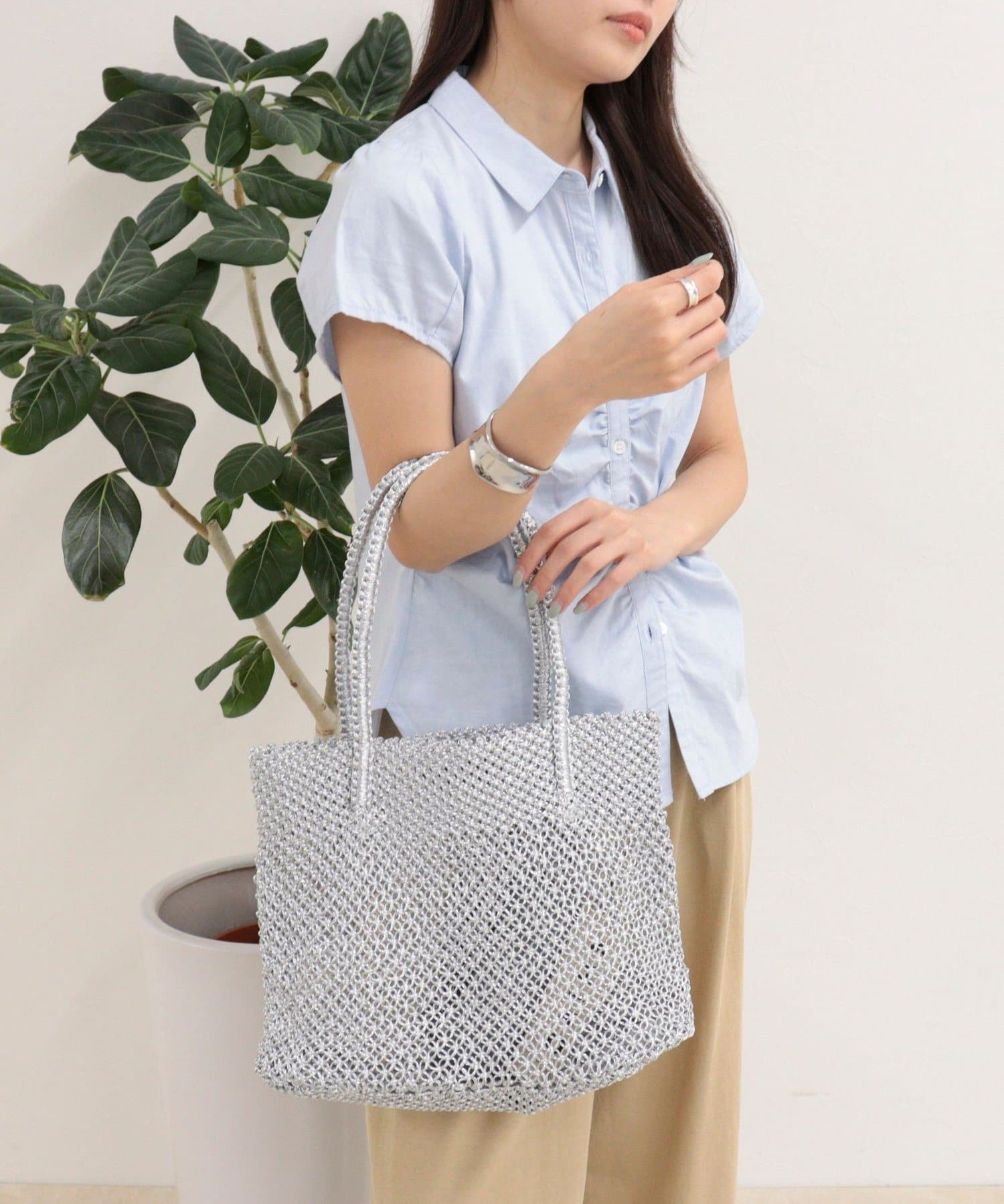 FREDY & GLOSTER(フレディ アンド グロスター) 【BAGMATI/バグマティ】ラメコードメッシュトートバッグ