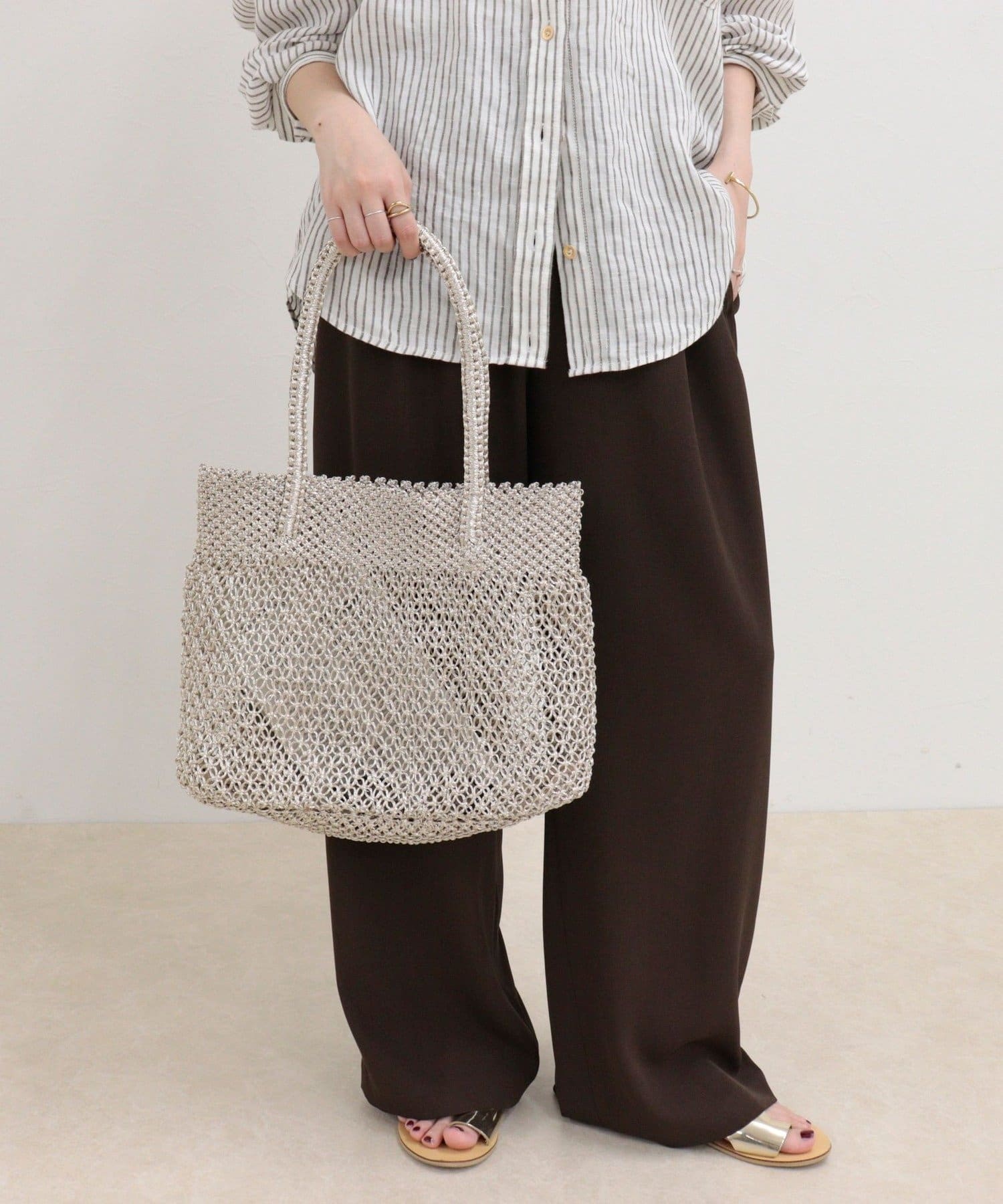 FREDY & GLOSTER(フレディ アンド グロスター) 【BAGMATI/バグマティ】ラメコードメッシュトートバッグ