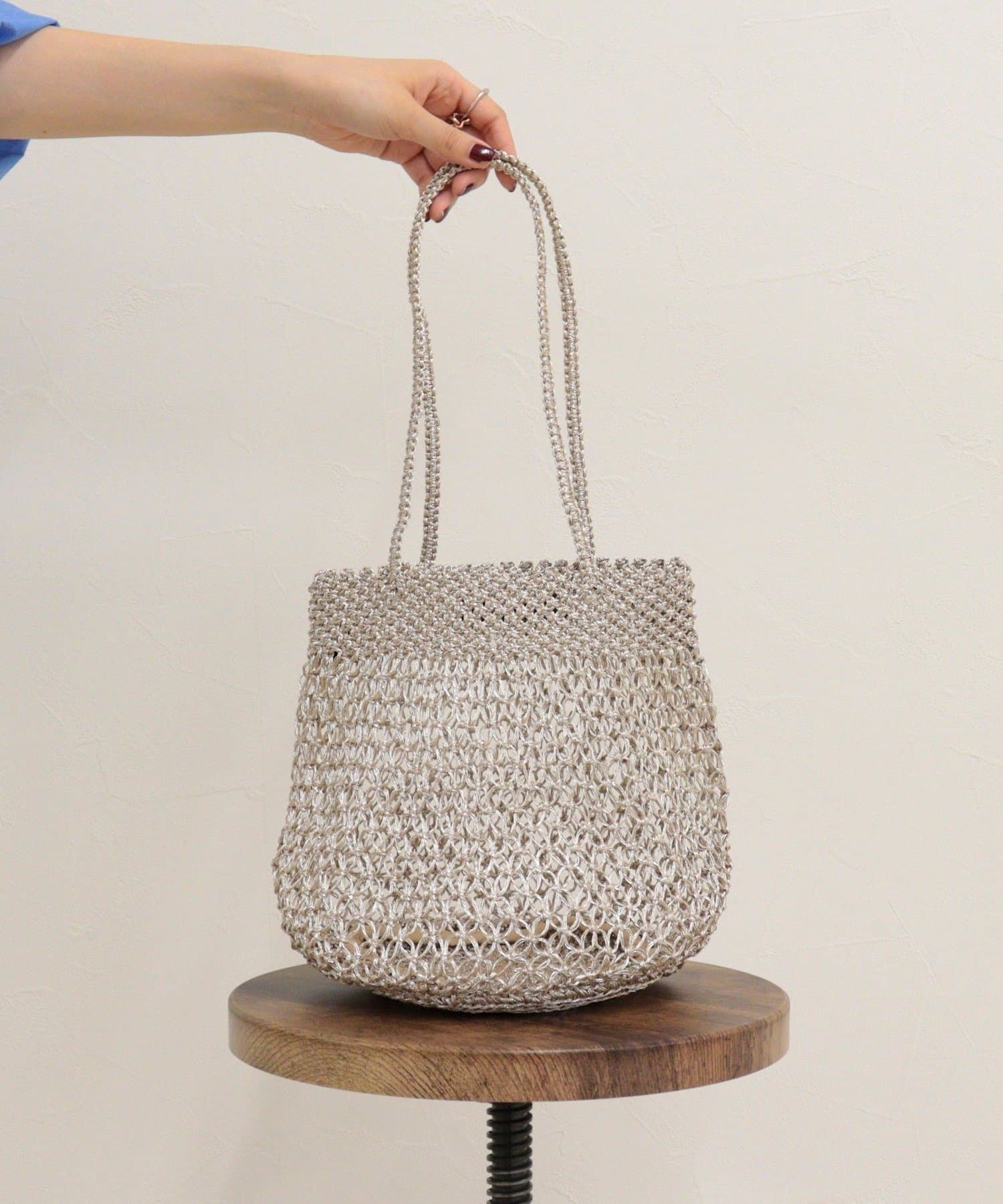 FREDY & GLOSTER(フレディ アンド グロスター) 【BAGMATI/バグマティ】ラメコードメッシュラウンドバッグ