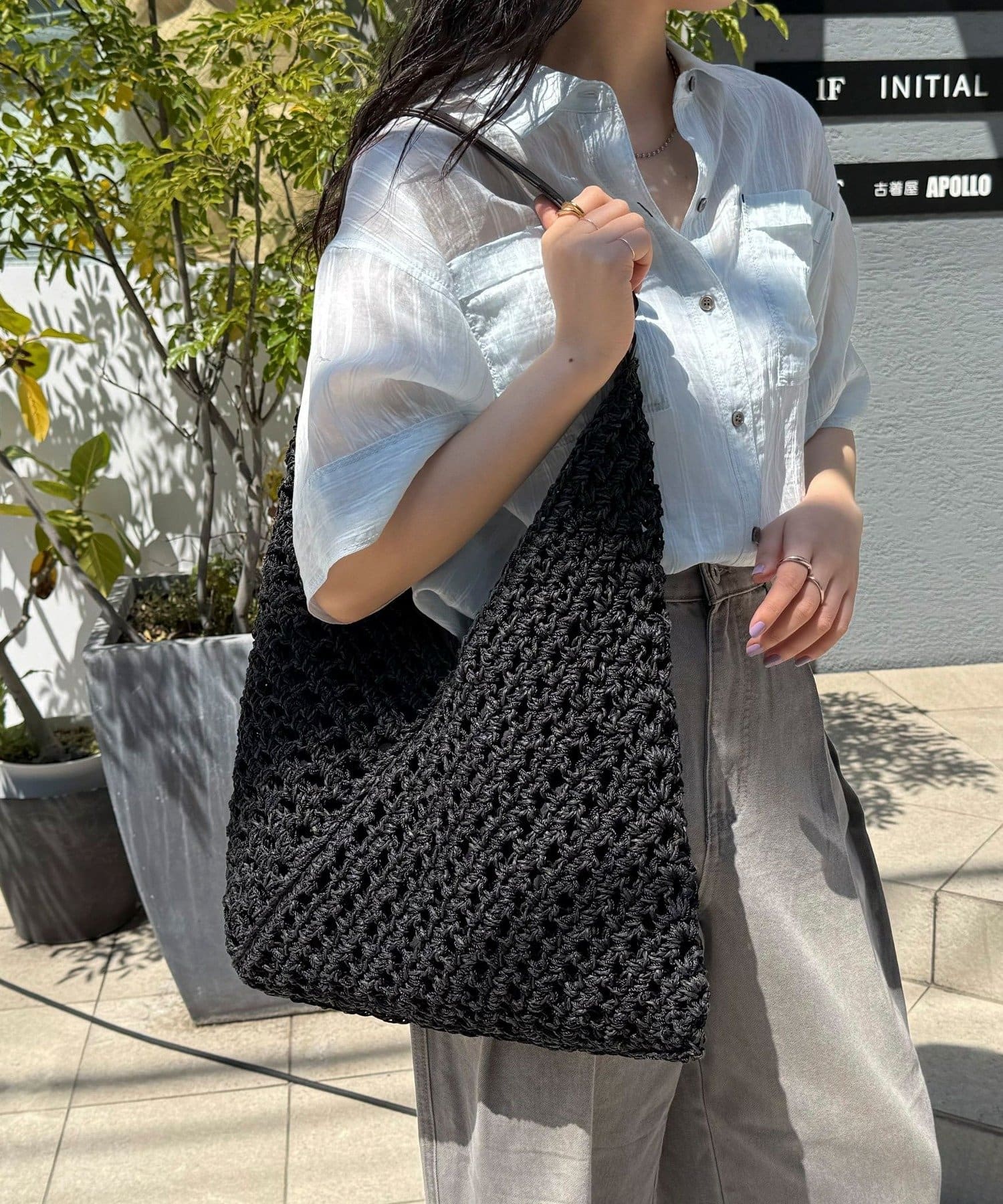 FREDY & GLOSTER(フレディ アンド グロスター) ミックスヤーンペーパー三角バッグ