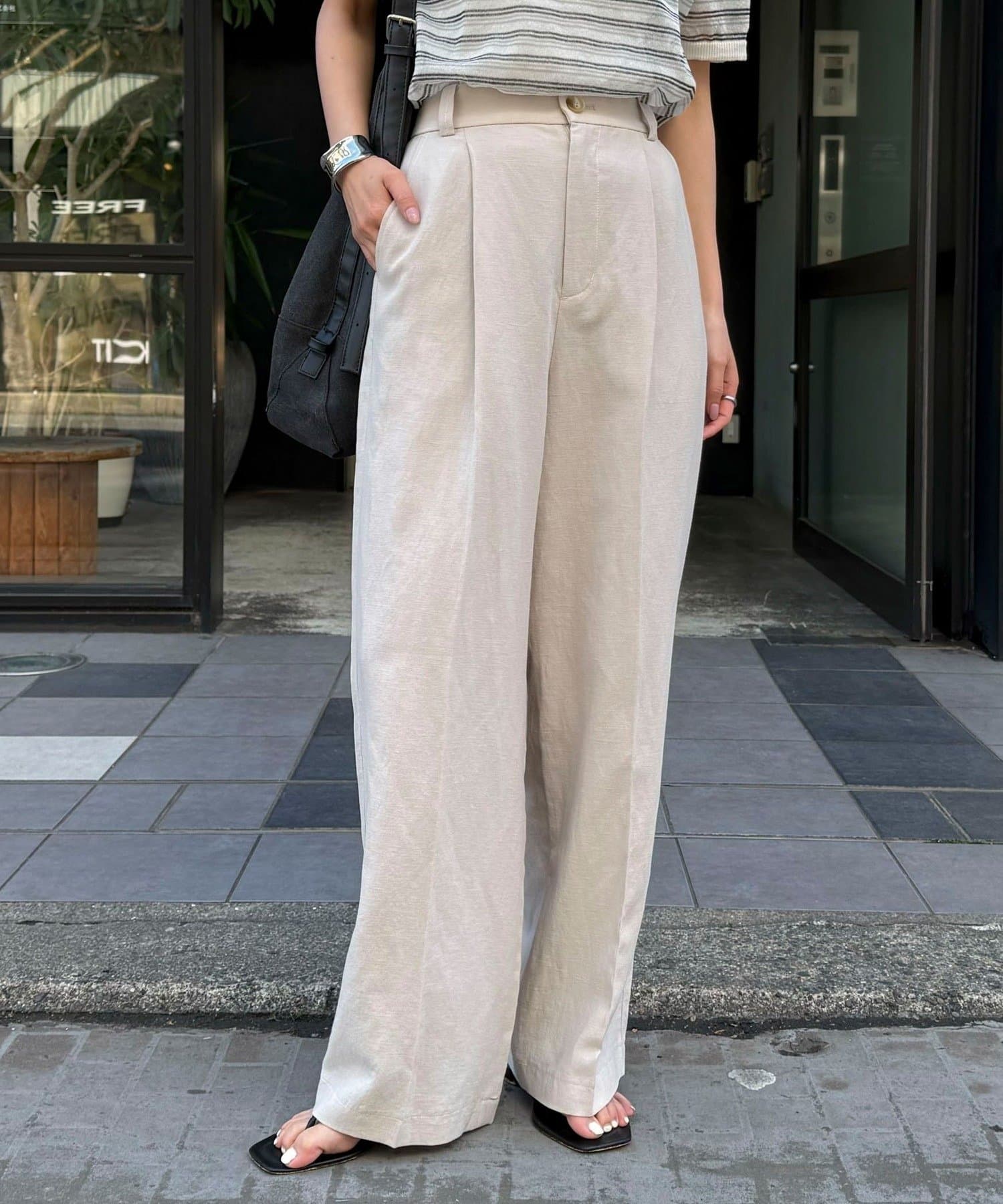 FREDY & GLOSTER(フレディ アンド グロスター) ハイブリッドリネンタックスラックス