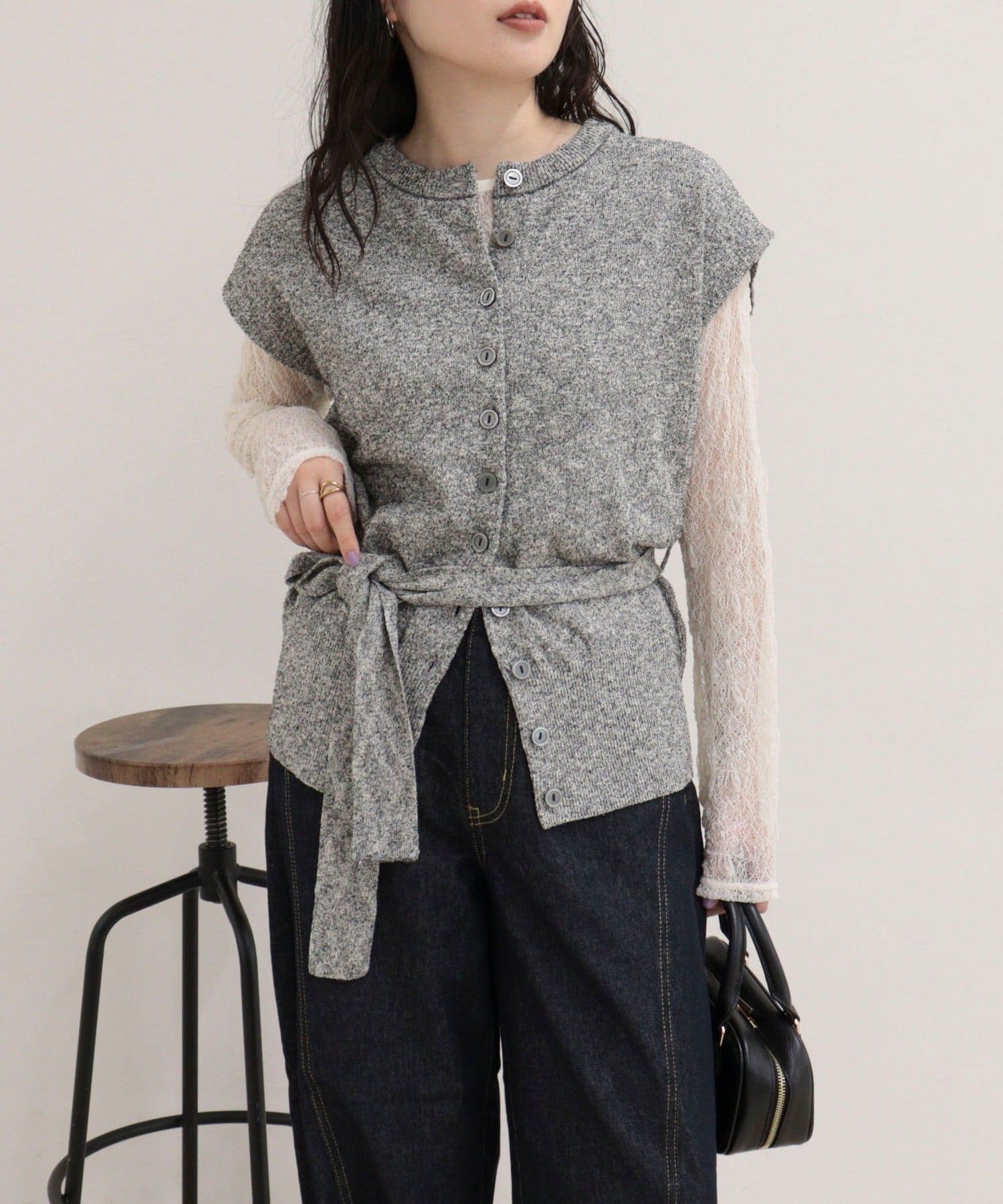 FREDY & GLOSTER(フレディ アンド グロスター) ベルト付きニットベスト