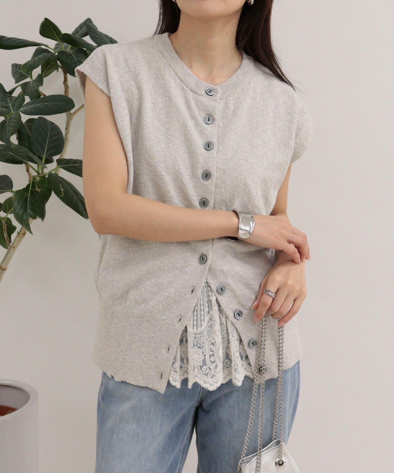 FREDY & GLOSTER(フレディ アンド グロスター) ベルト付きニットベスト