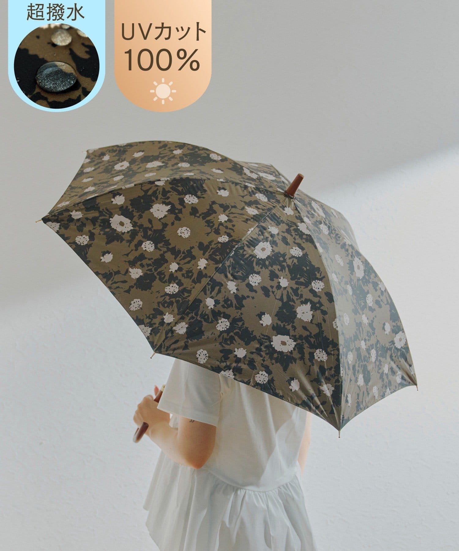 salut!(サリュ) 《超撥水》ALLIN晴雨兼用軽量傘長ミラ